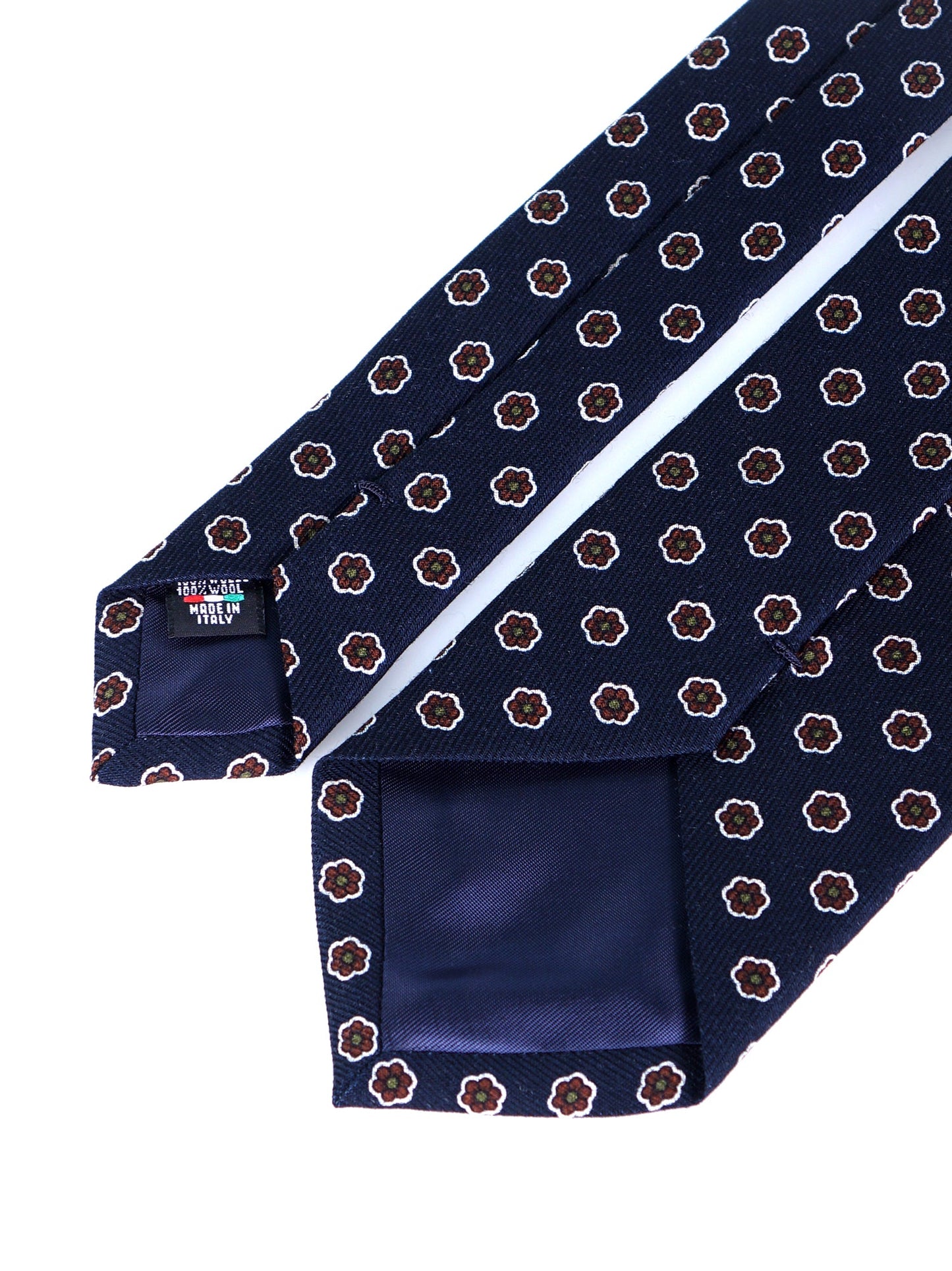 BARBUTI 3-fold tie in blue printed wool challis