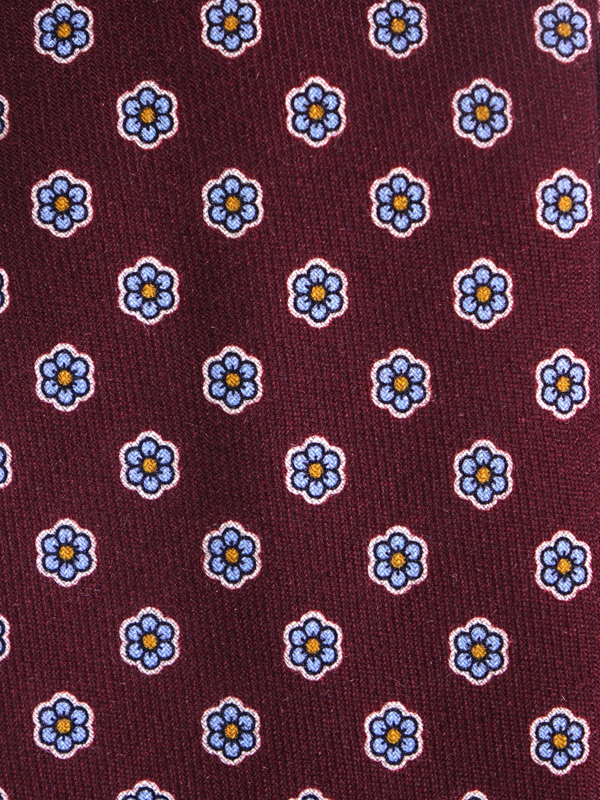 BARBUTI 3-fold tie in dark red printed wool challis