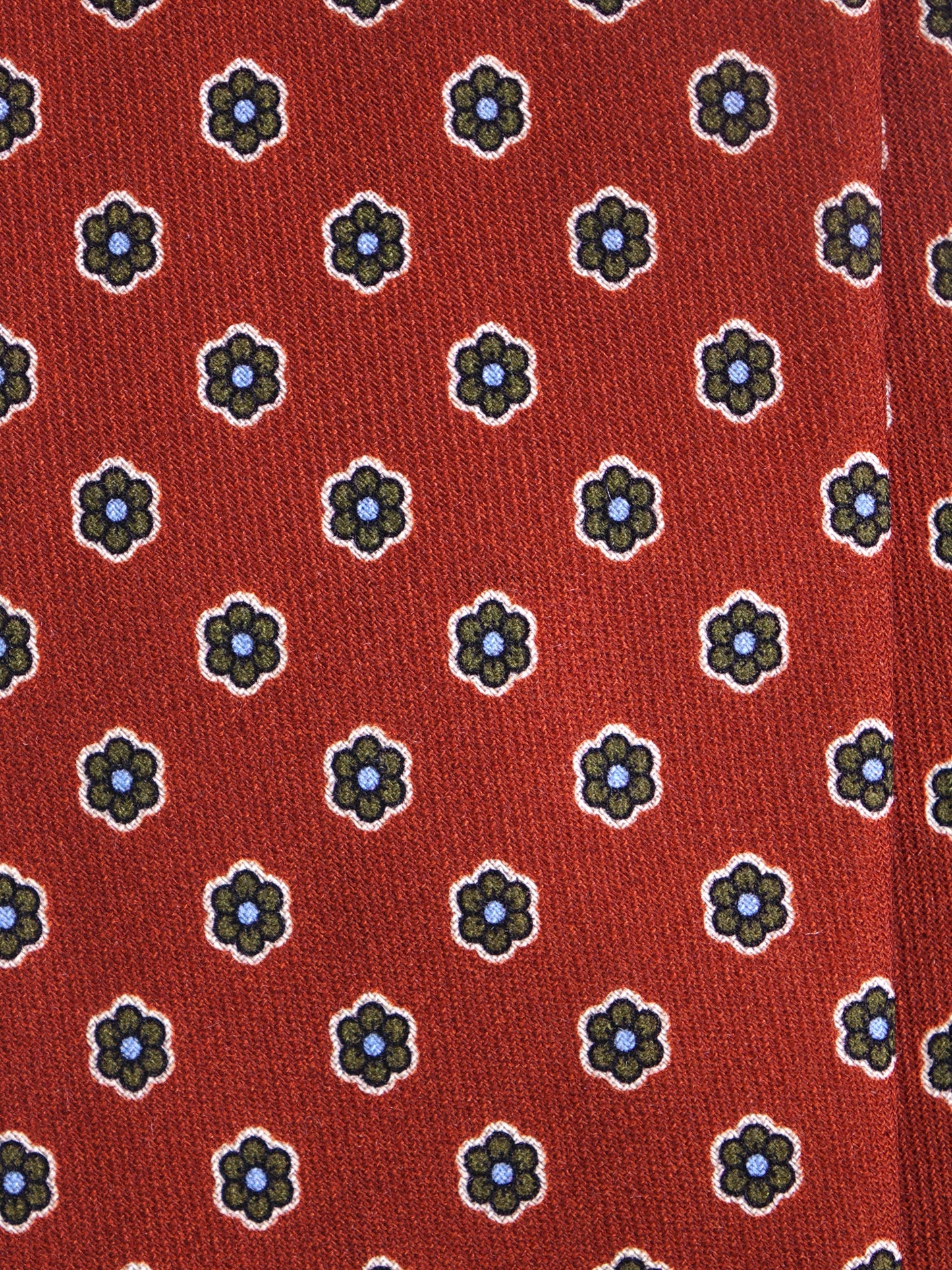 BARBUTI 3-fold tie in light brown printed challis wool
