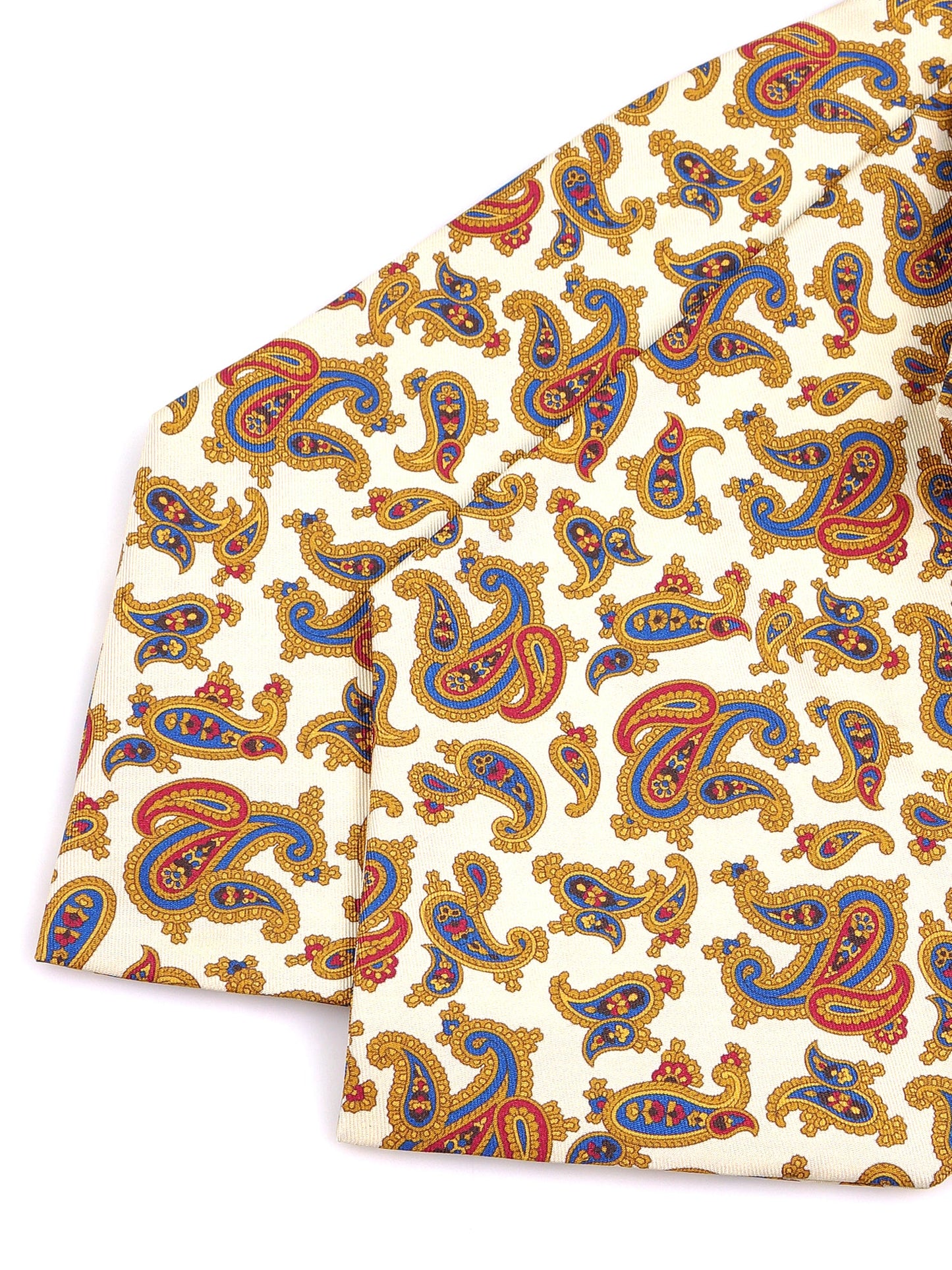 Beige double-pointed twill silk ascot BARONE