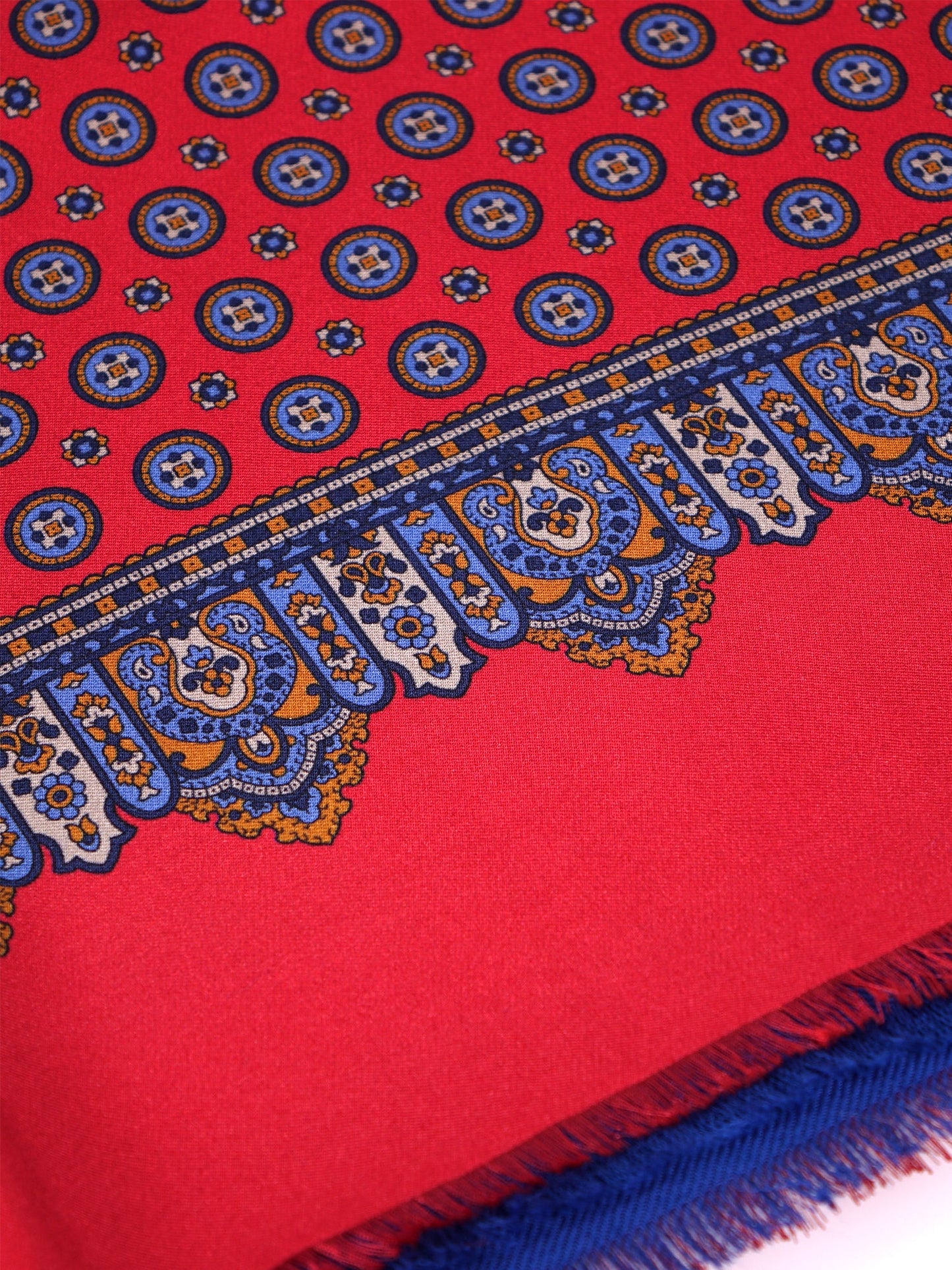 BARUBA red printed silk/wool double-faced scarf