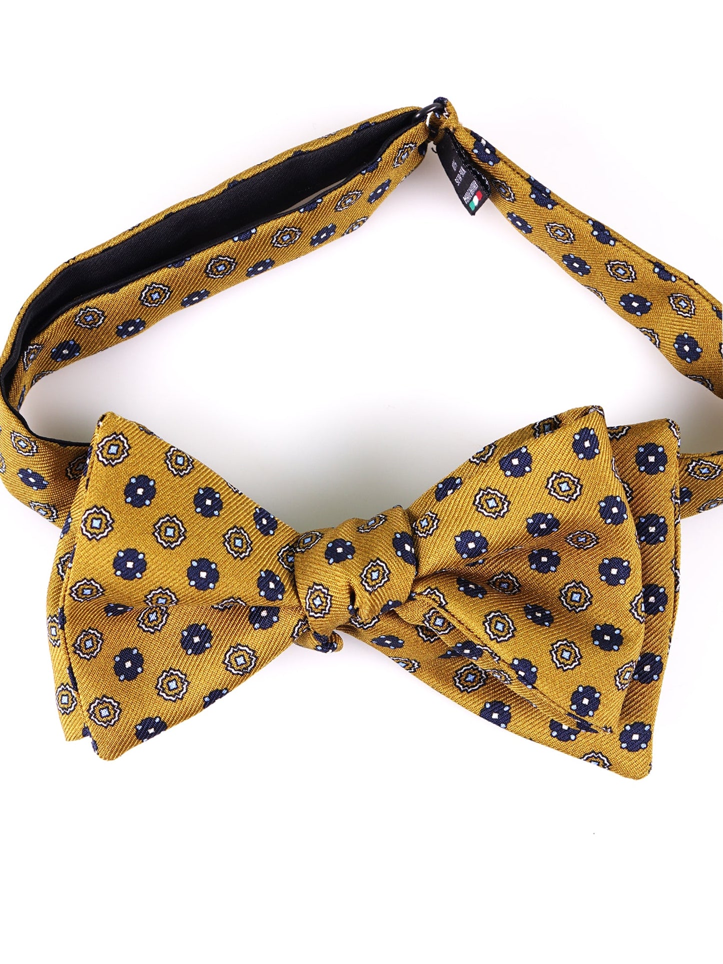 BERRY Self-tie Bow Tie in Yellow Printed Silk
