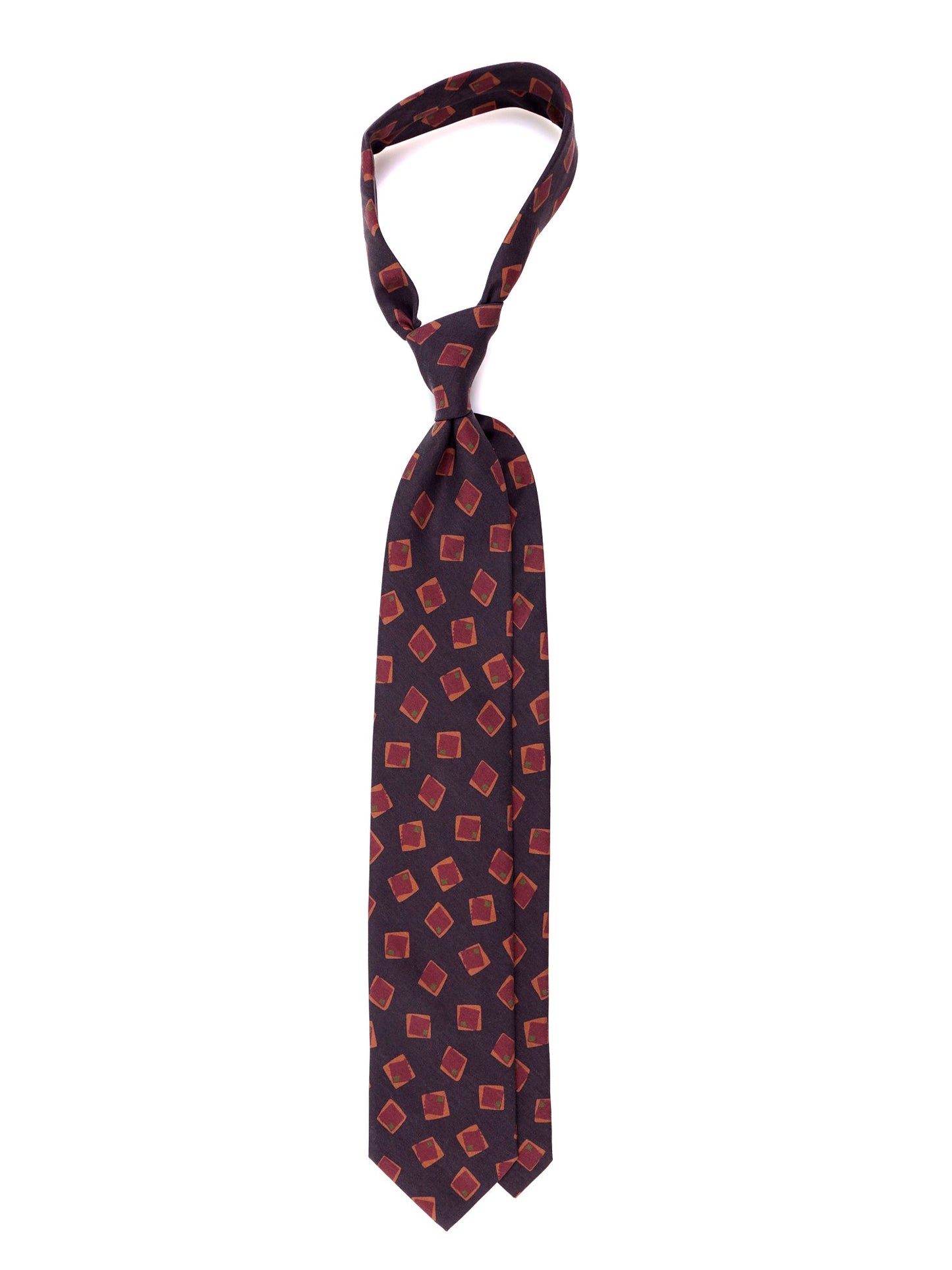 BILLS 3-fold tie in dark brown madder silk