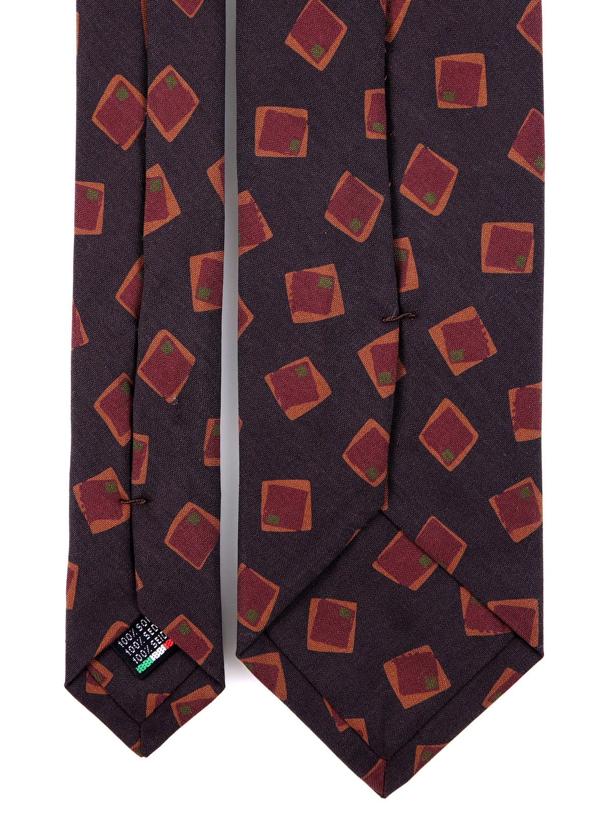 BILLS 3-fold tie in dark brown madder silk