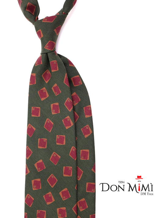 BILLS 3-fold tie in green madder silk