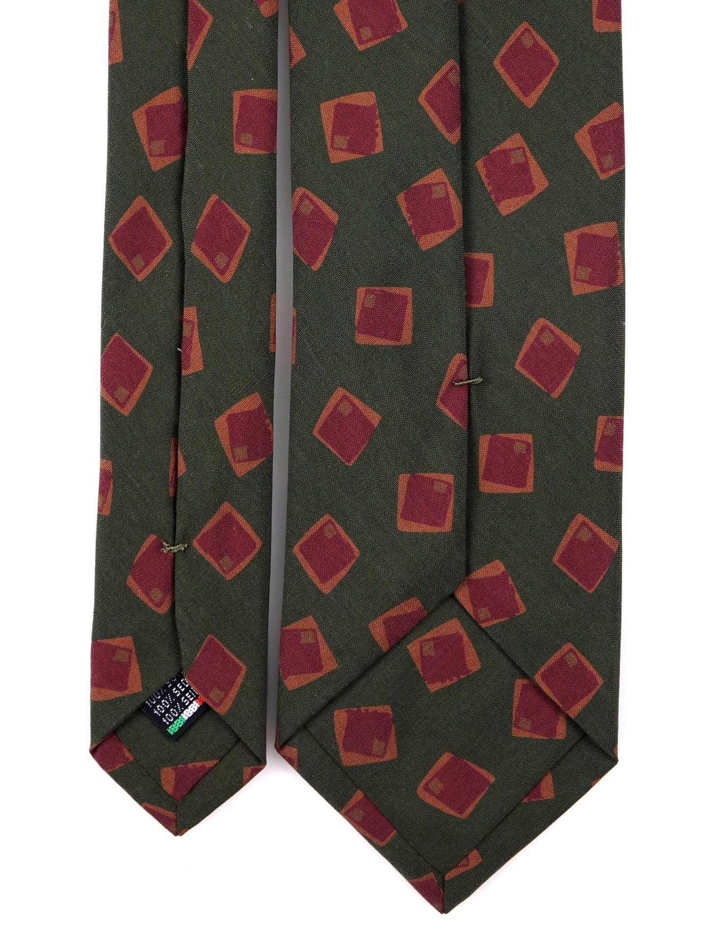 BILLS 3-fold tie in green madder silk