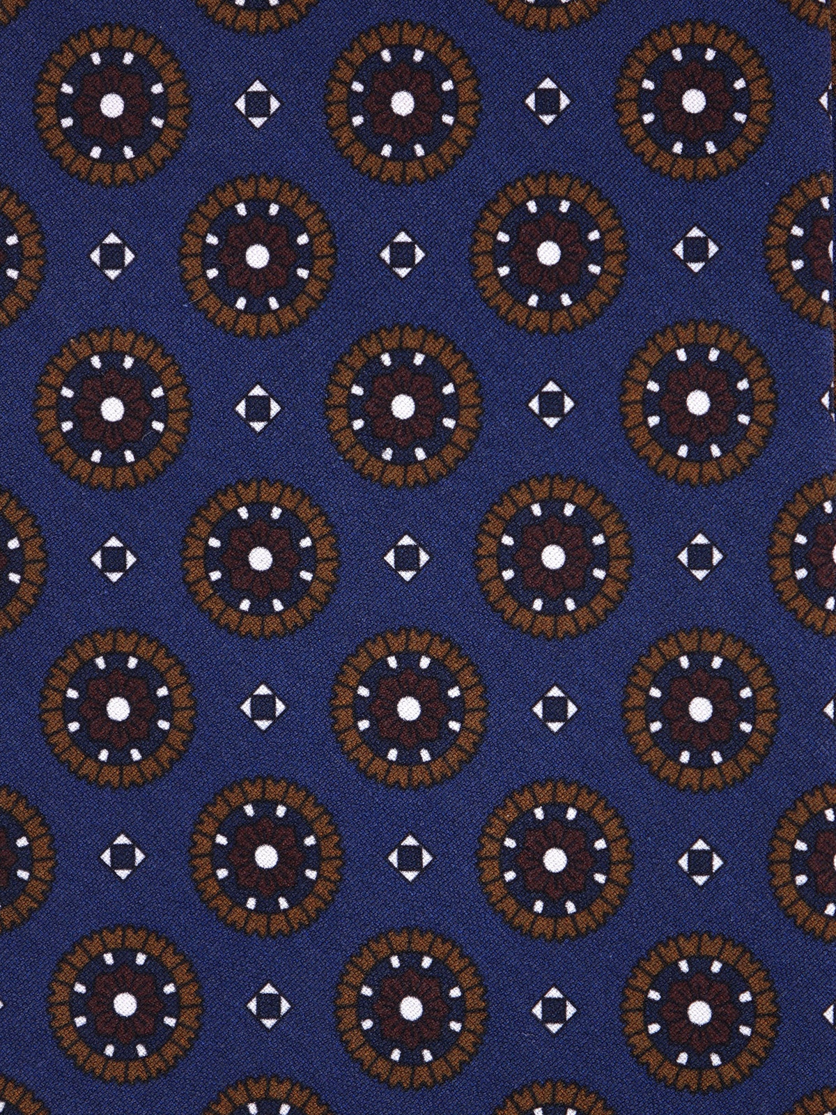 Blue 3-fold madder silk tie BILLY