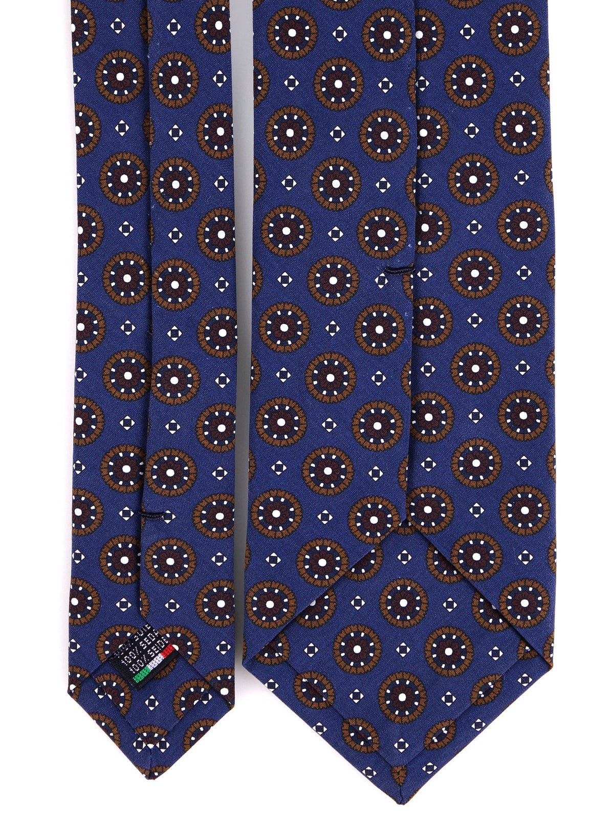 Blue 3-fold madder silk tie BILLY
