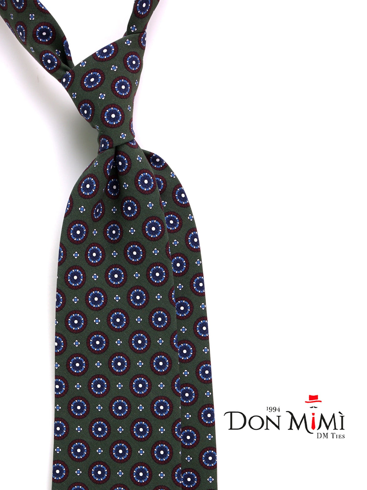 Green 3-fold tie in madder silk BILLY