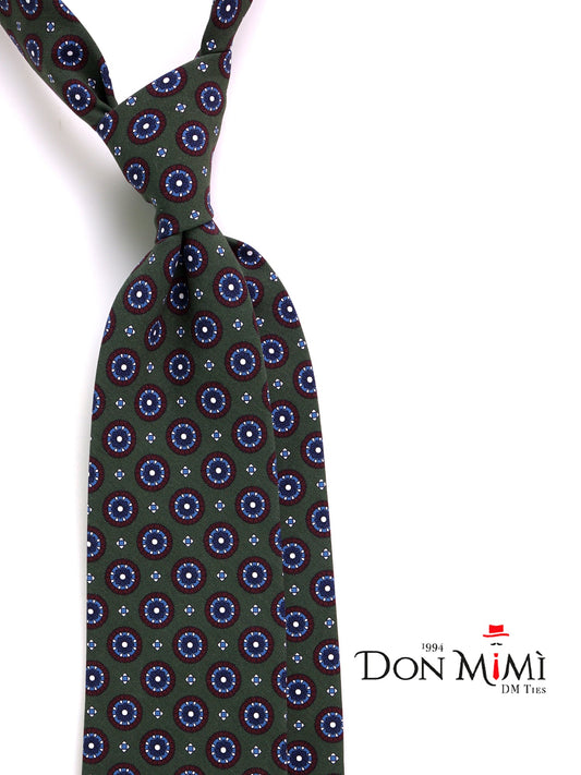 Green 3-fold tie in madder silk BILLY