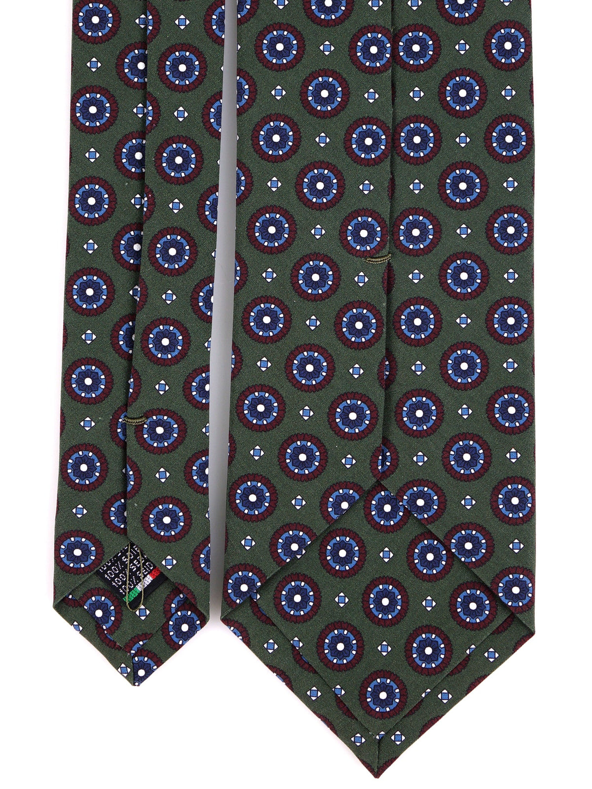 Green 3-fold tie in madder silk BILLY