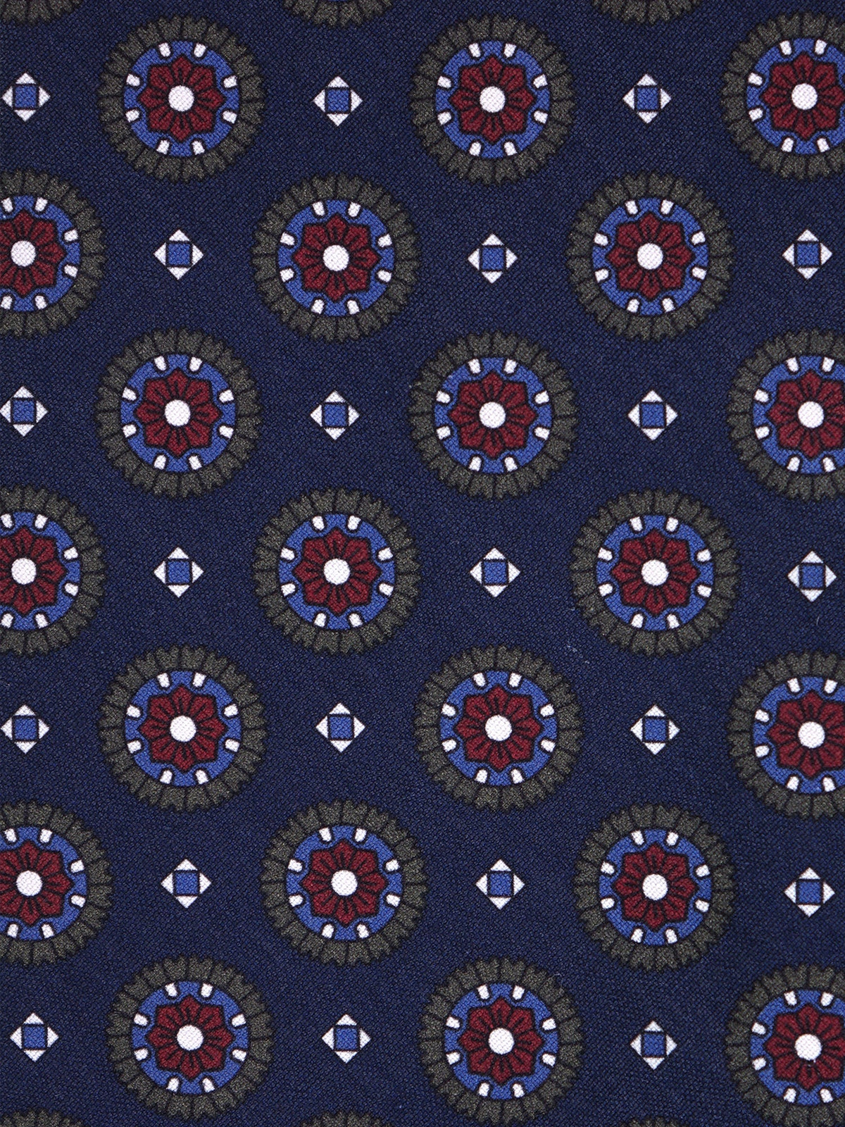 Navy blue 3-fold madder silk tie BILLY