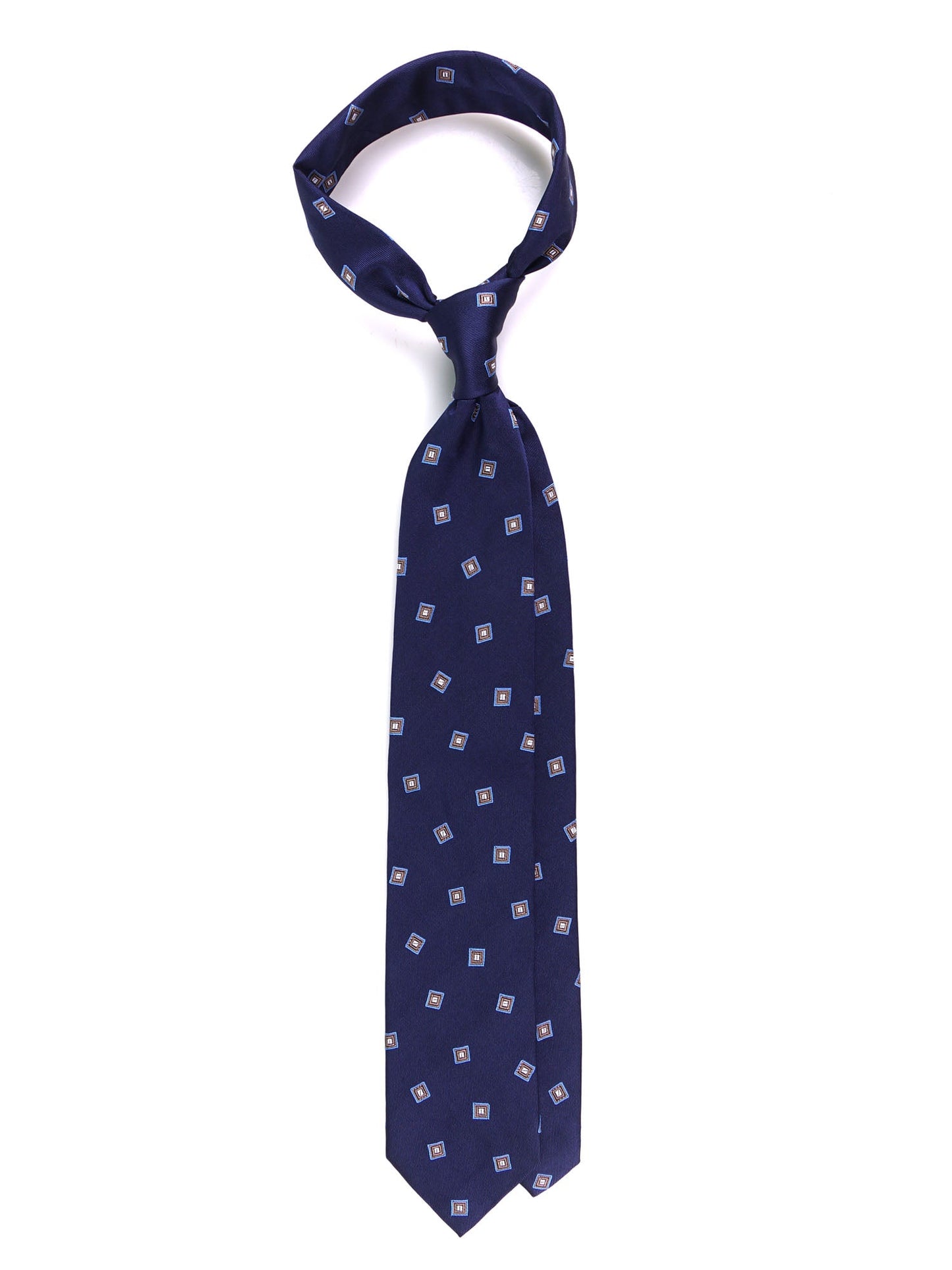 3 fold BIRDIE silk\cotton blue tie