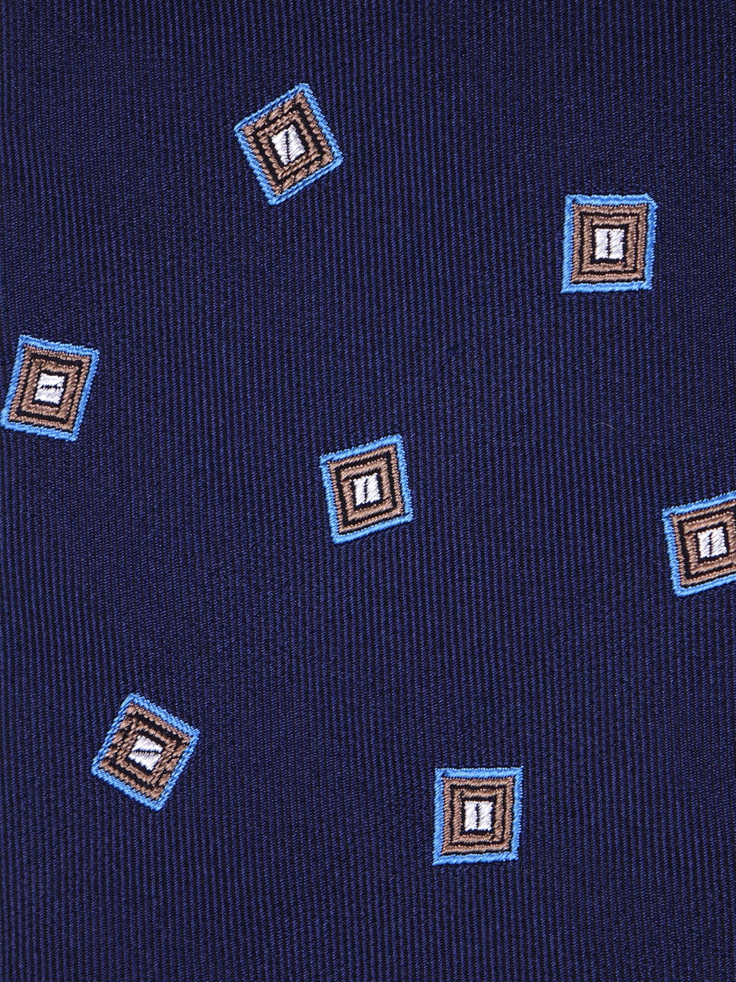 3 fold BIRDIE silk\cotton blue tie