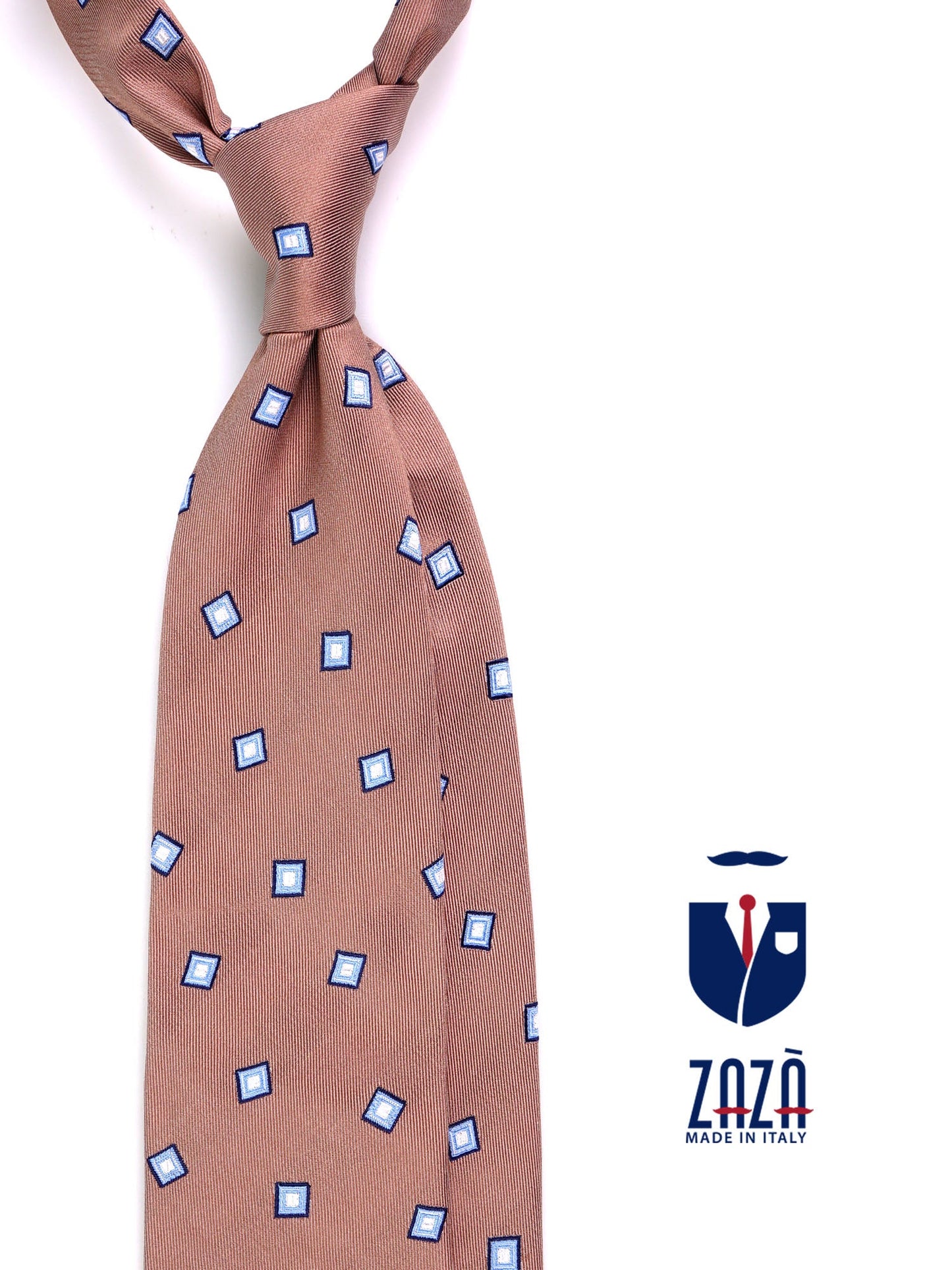 3 folds tie BIRDIE silk\cotton camel