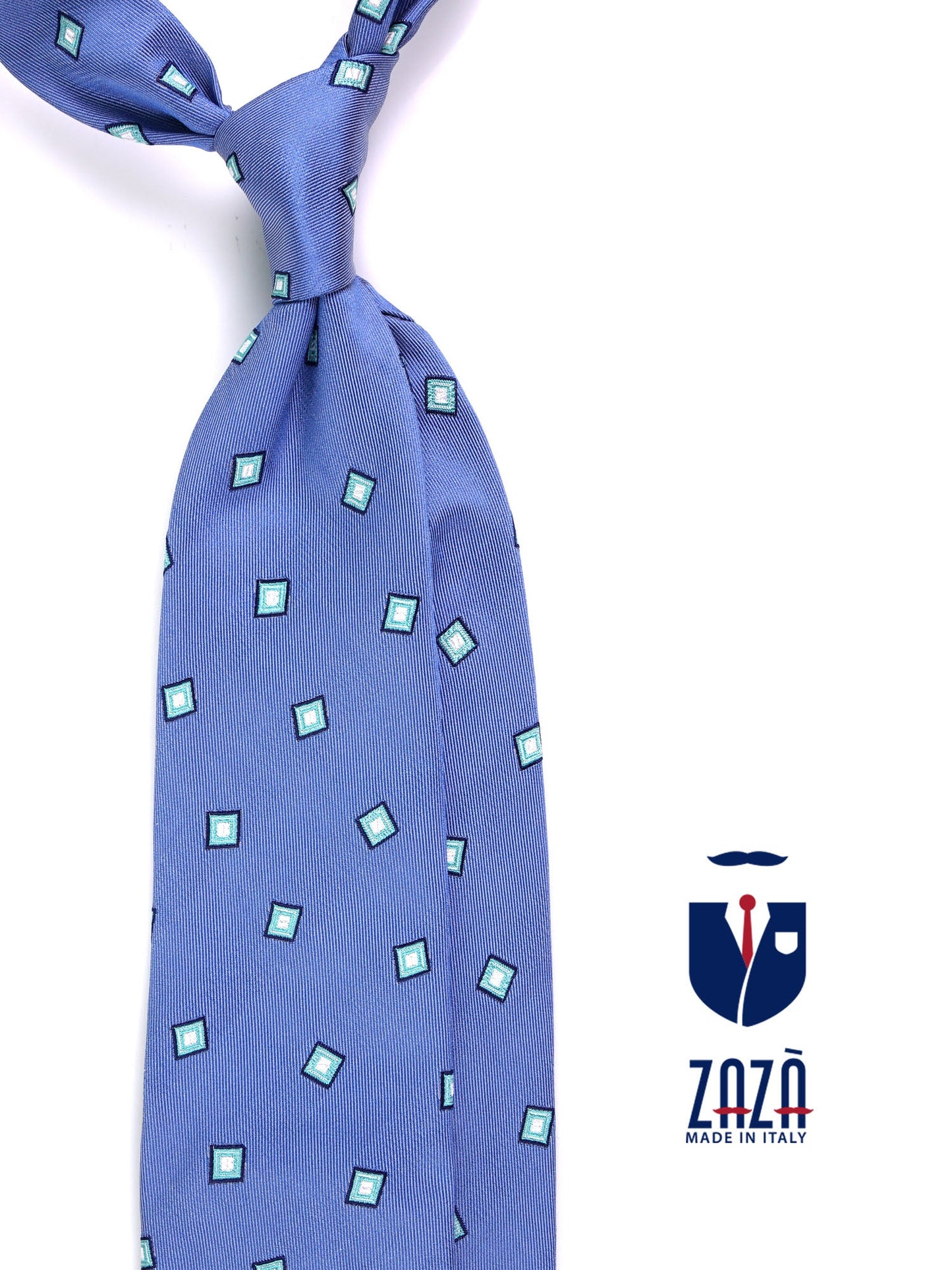 Light Blue Silk/Cotton BIRDIE 3-Fold Tie