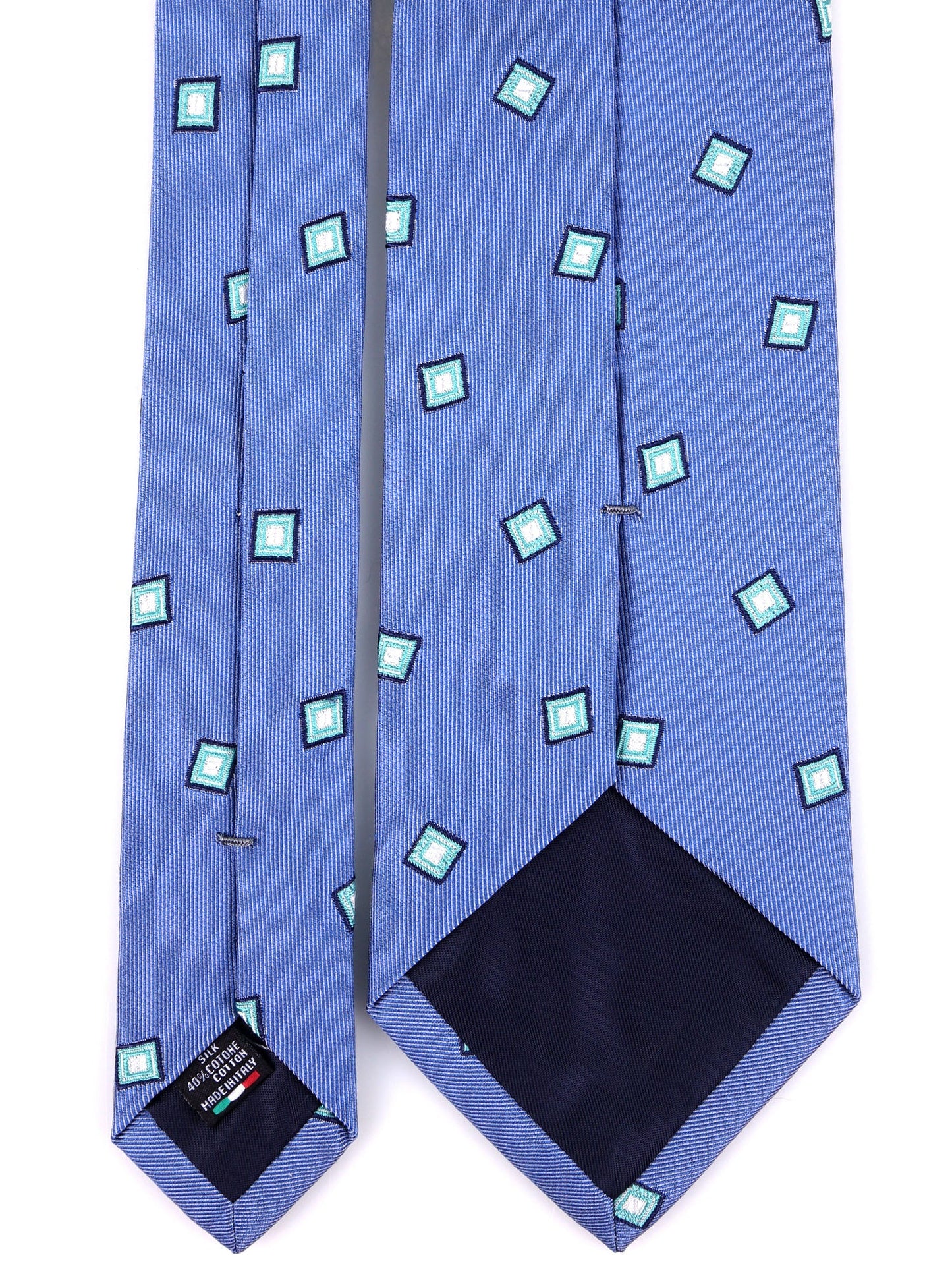 Light Blue Silk/Cotton BIRDIE 3-Fold Tie