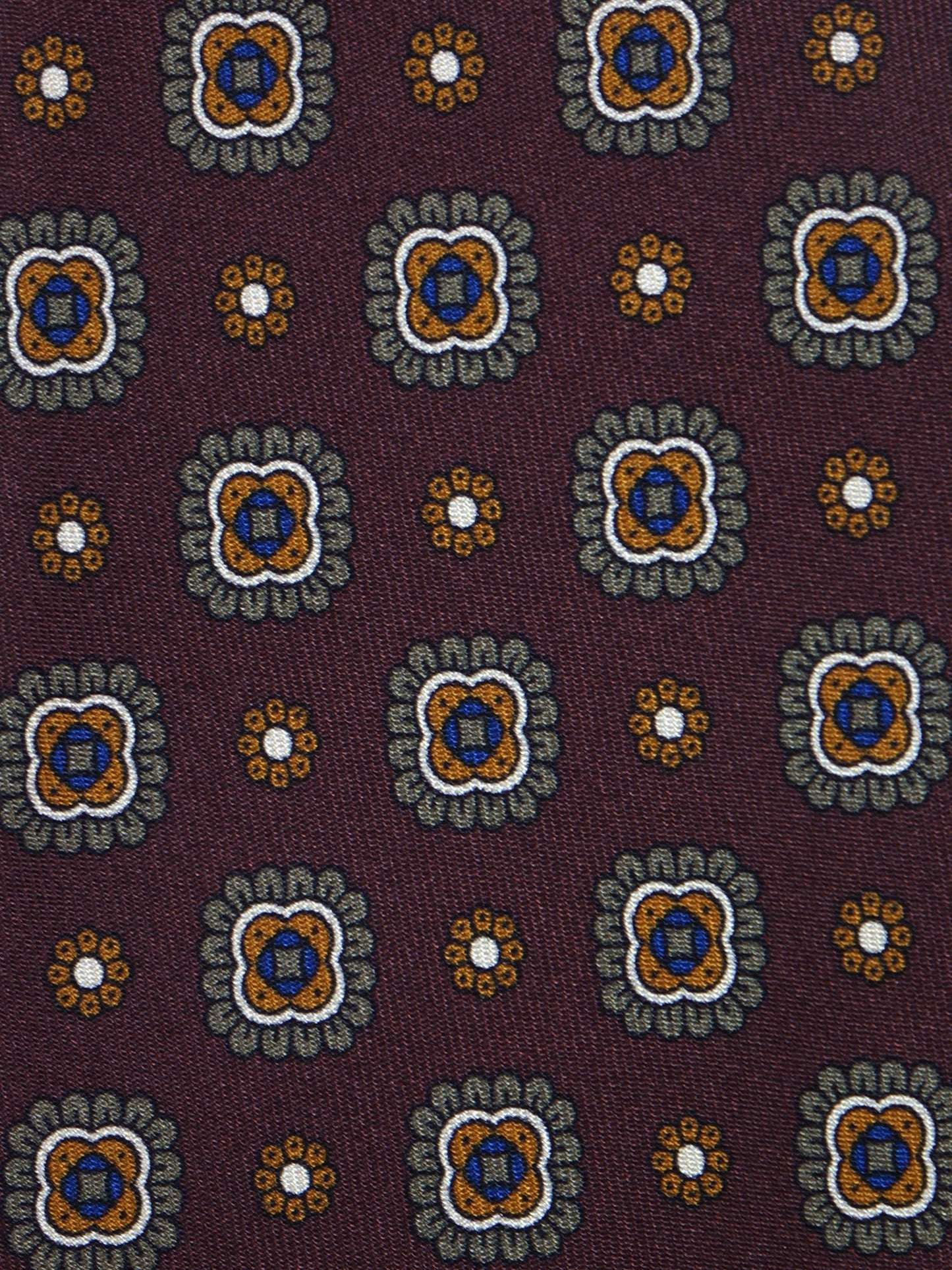 BLAZE 3-fold tie in brown printed silk