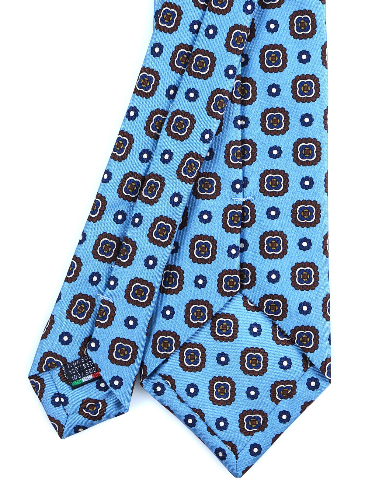 BLAZE 3-fold tie in light blue printed silk