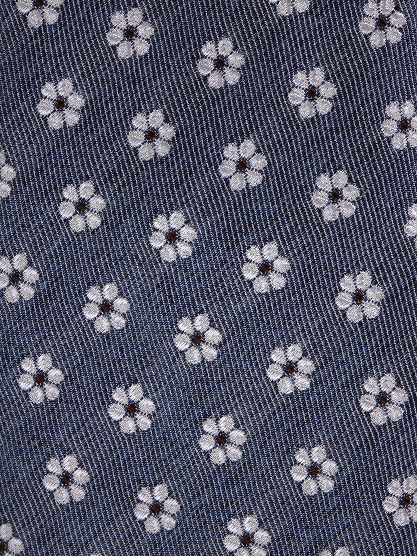 BLOOM 3-fold blue silk\cotton tie