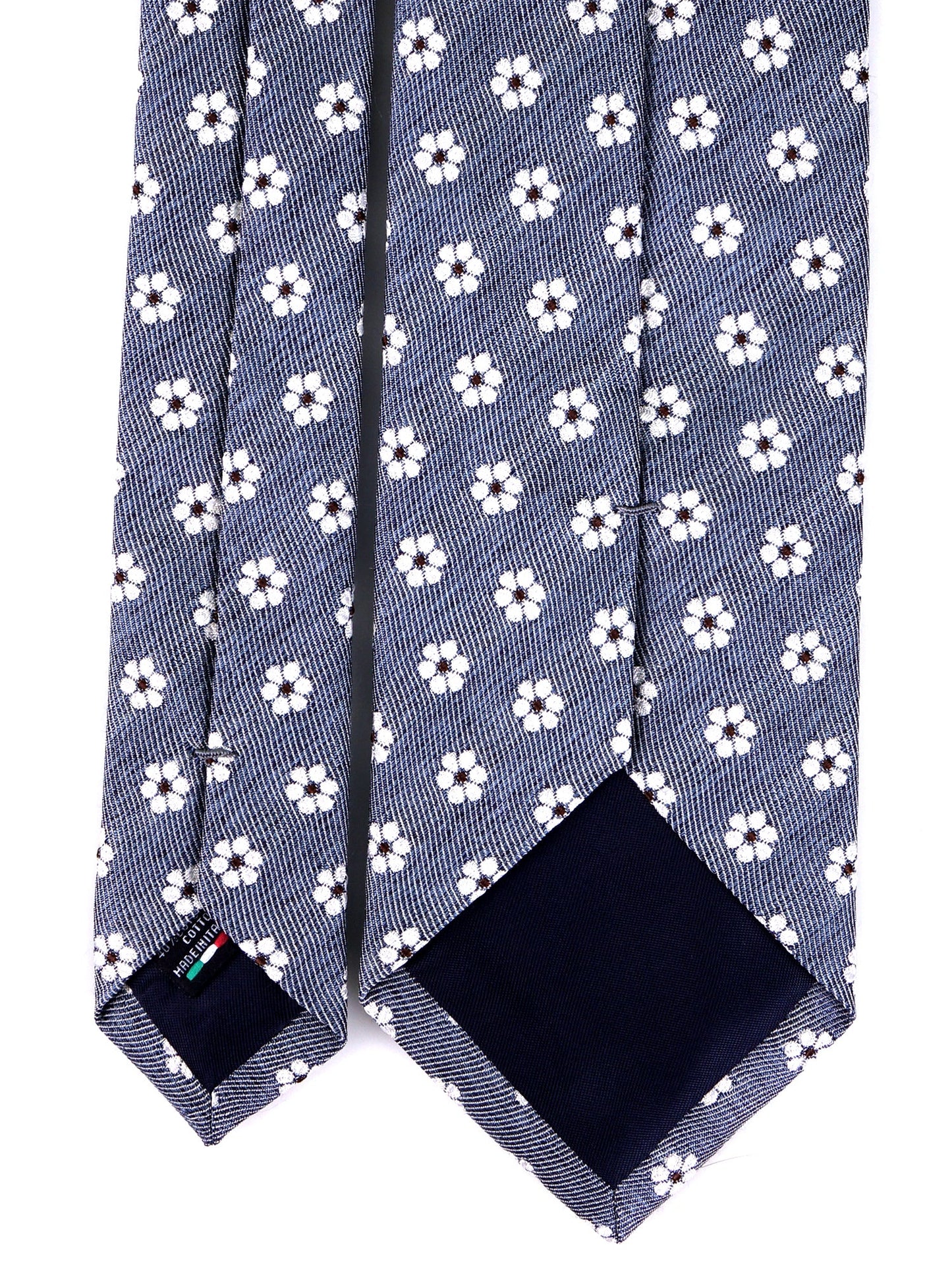 BLOOM 3-fold blue silk\cotton tie