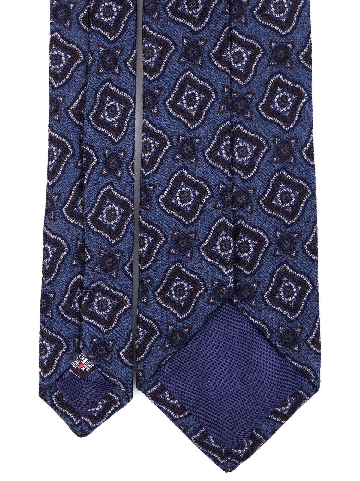 BRAUS pure wool 3-fold aviation blue tie