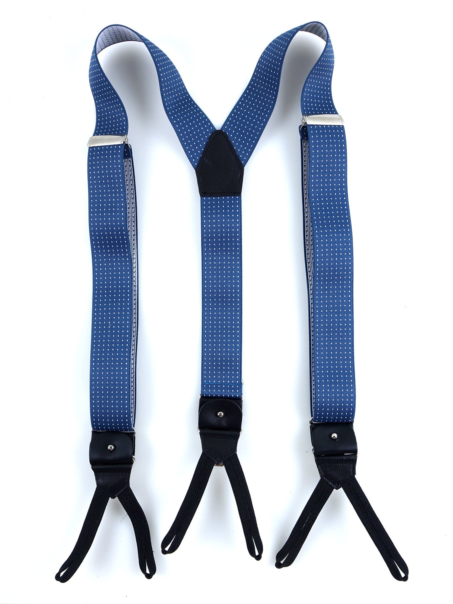 Y-strap in polka dot elastic with ties and clips ELASTIC Blue avion