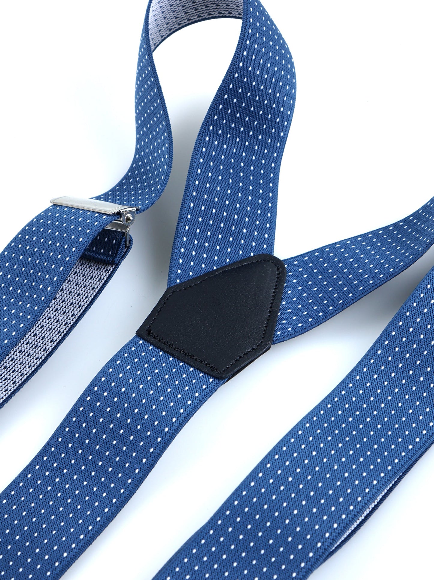 Y-strap in polka dot elastic with ties and clips ELASTIC Blue avion