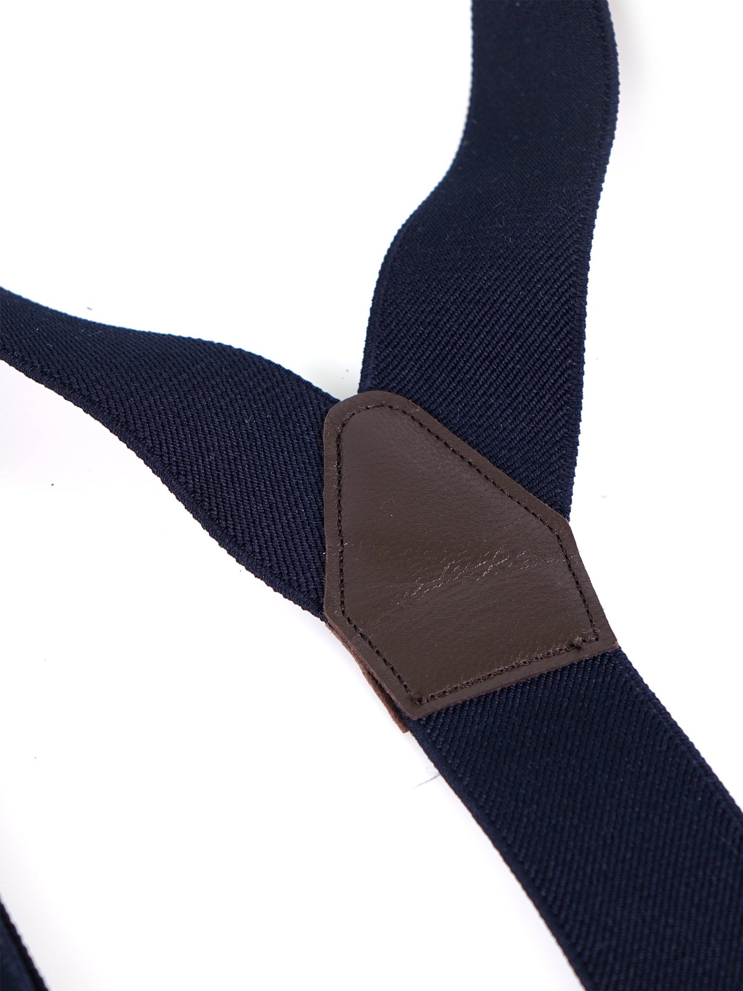 Bretella a Y in elastico blu scuro con lacci in tessuto blu e clip ELASTIC