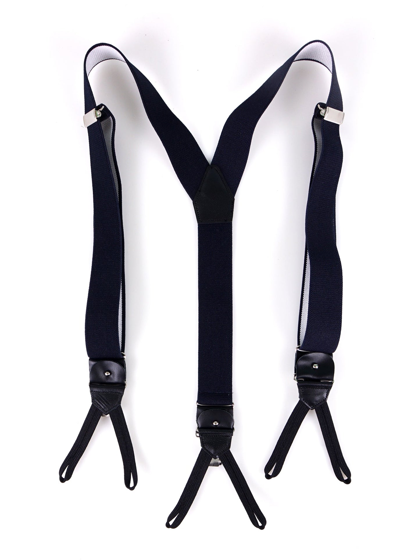 Bretella a Y in elastico con lacci in tessuto e clip ELASTIC blu scuro