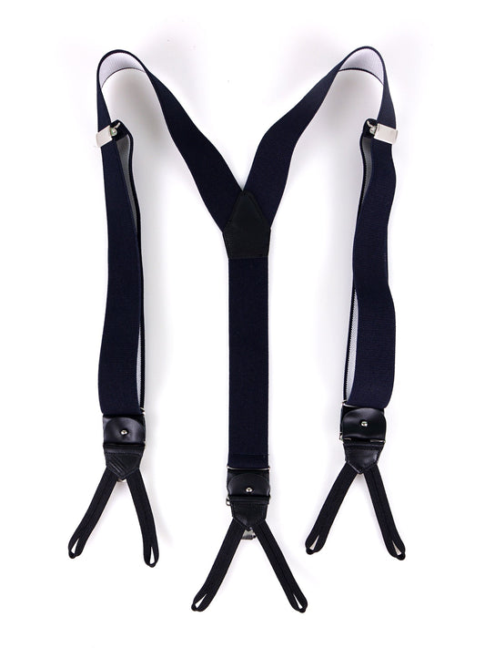 Bretella a Y in elastico con lacci in tessuto e clip ELASTIC blu scuro