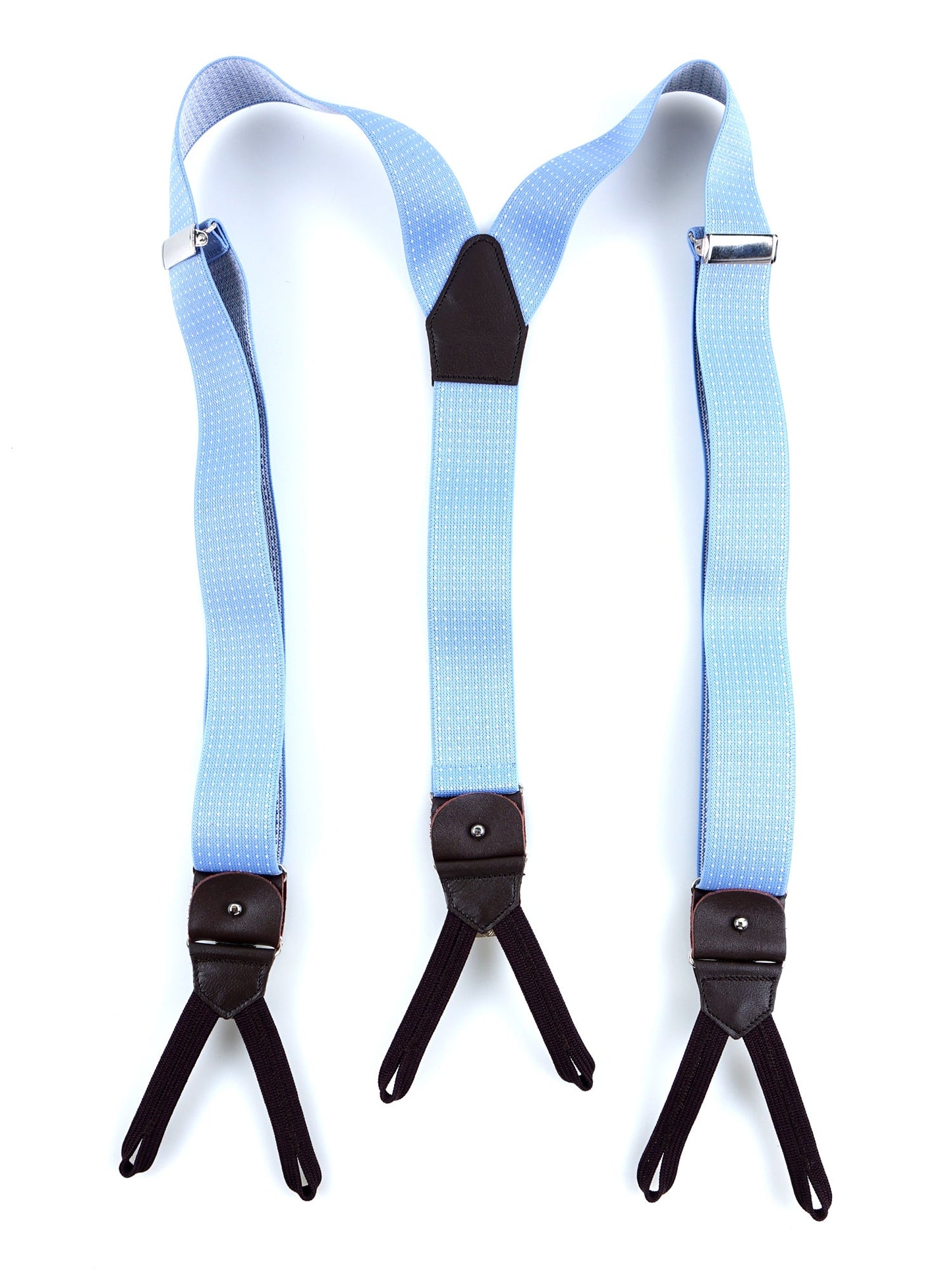 Y-strap in polka dot elastic with laces and clips ELASTIC Sky Blue