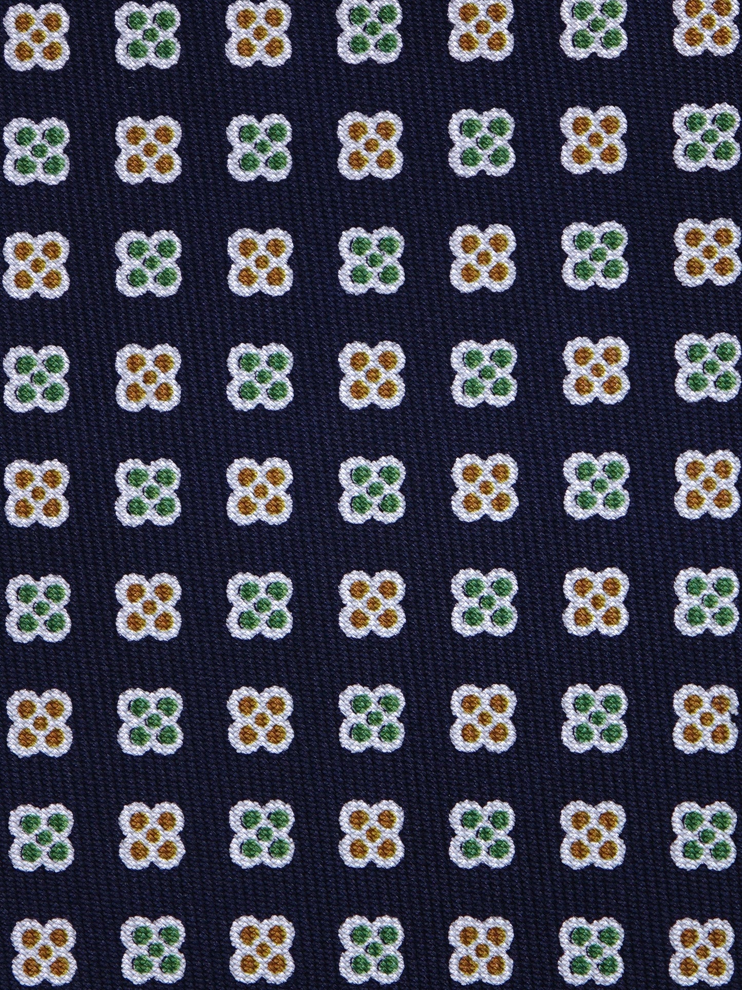 7 Fold BULL Tie English printed silk dark blue