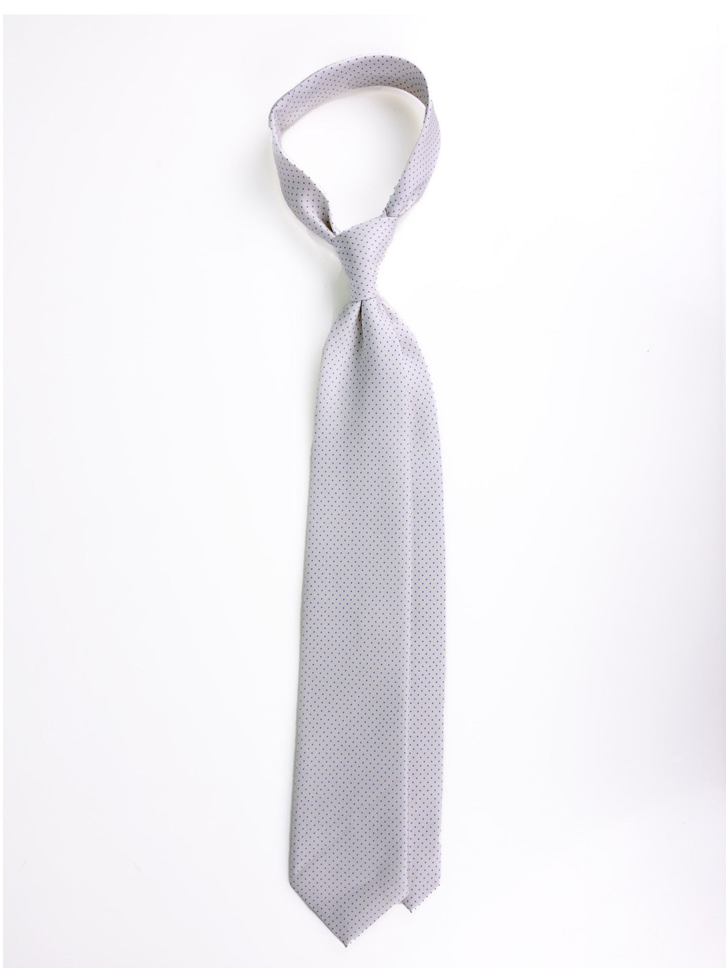CANDORE 3-fold tie white printed English silk