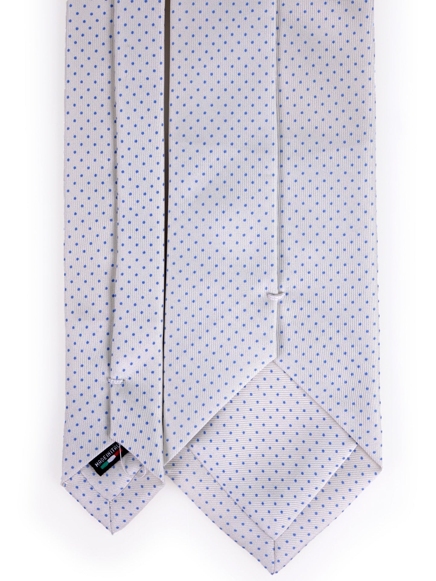 CANDORE 3-fold tie white printed English silk