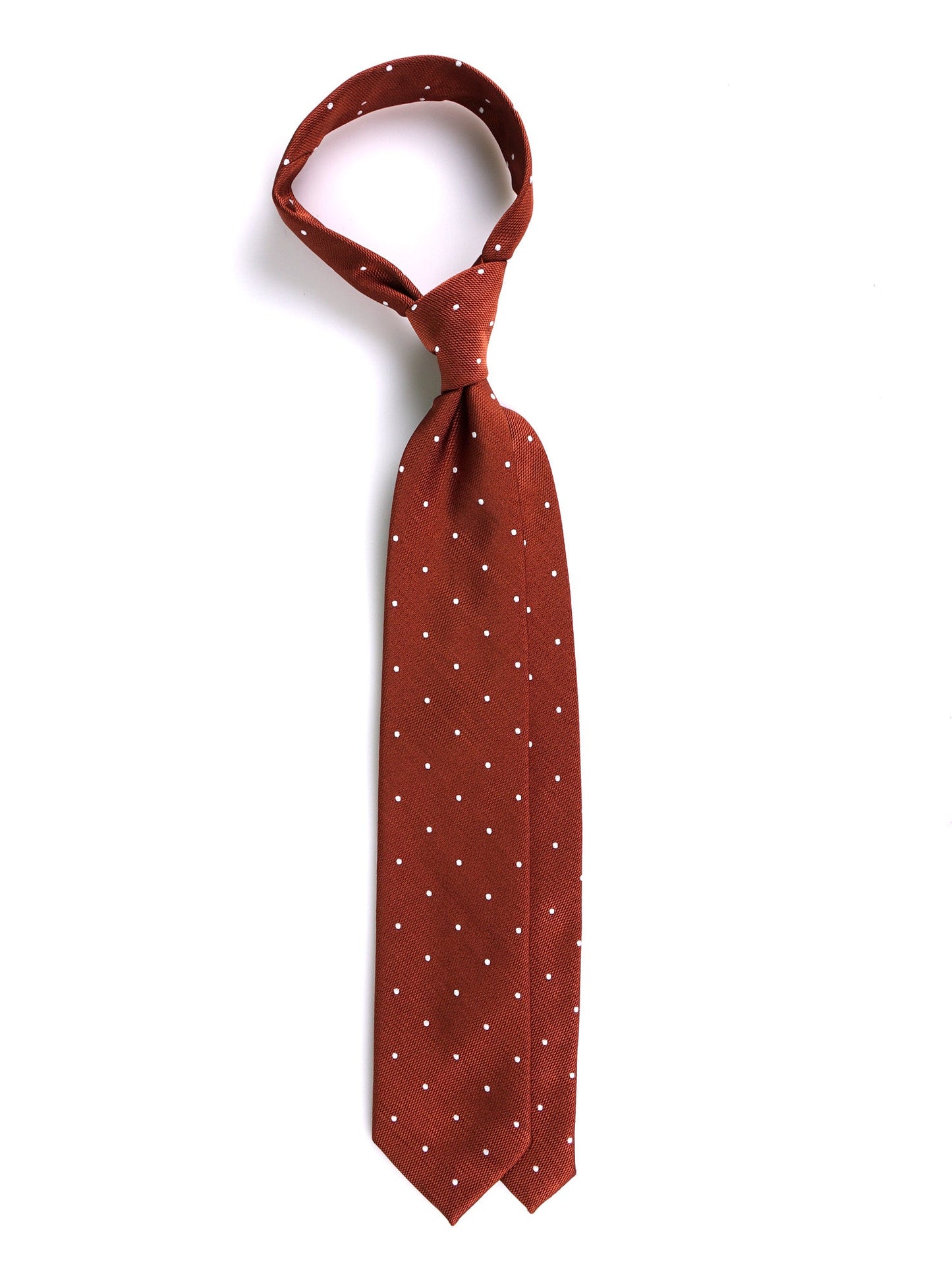 CARAMEL light brown jacquard silk 3 fold tie