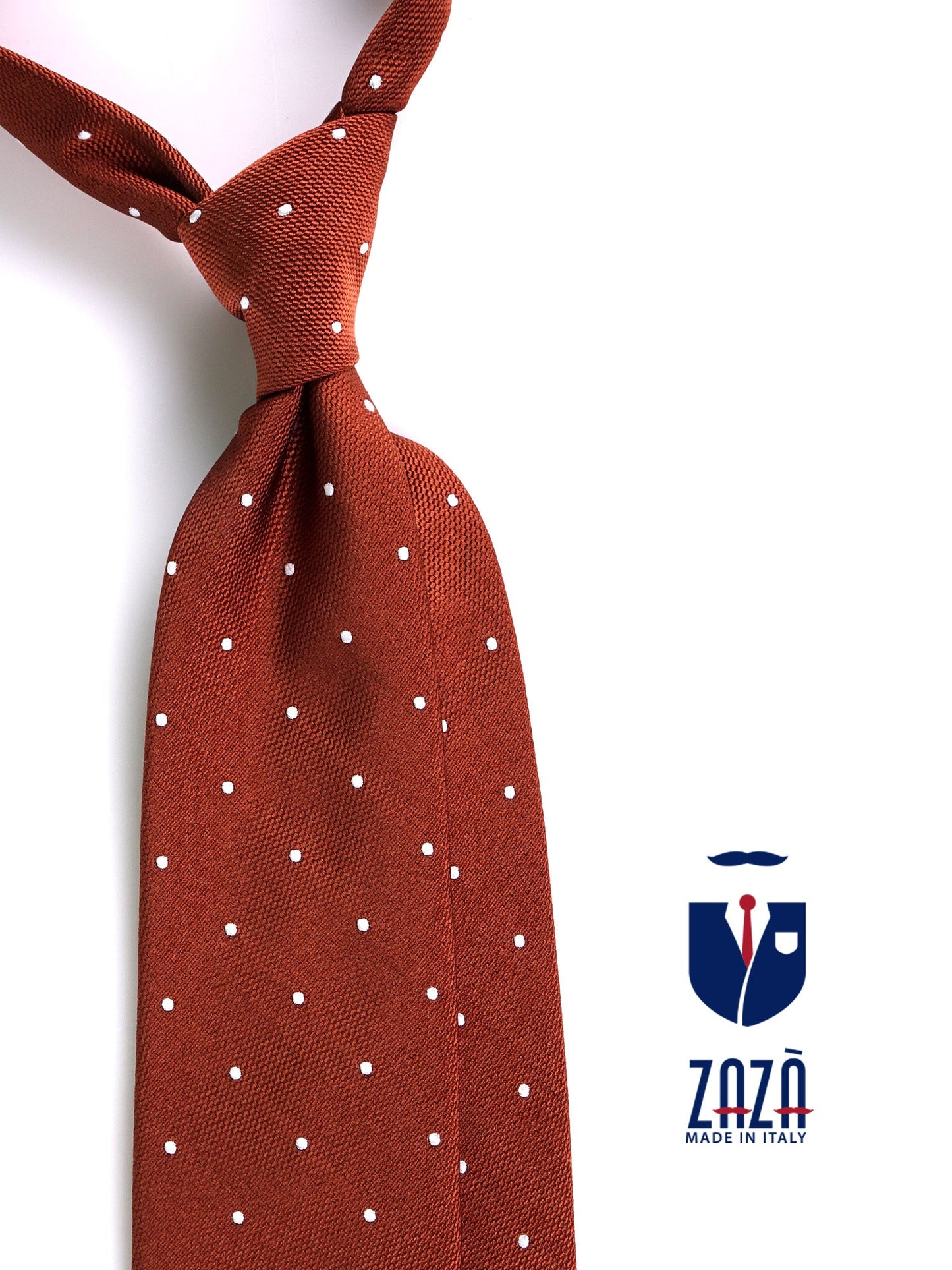 CARAMEL light brown jacquard silk 3 fold tie