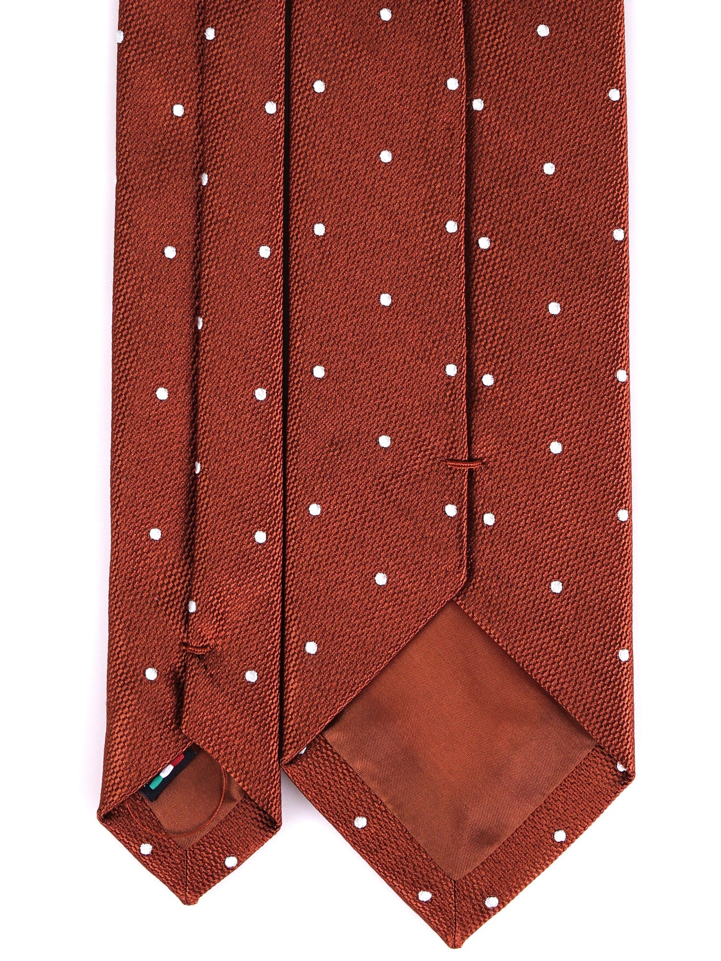CARAMEL light brown jacquard silk 3 fold tie