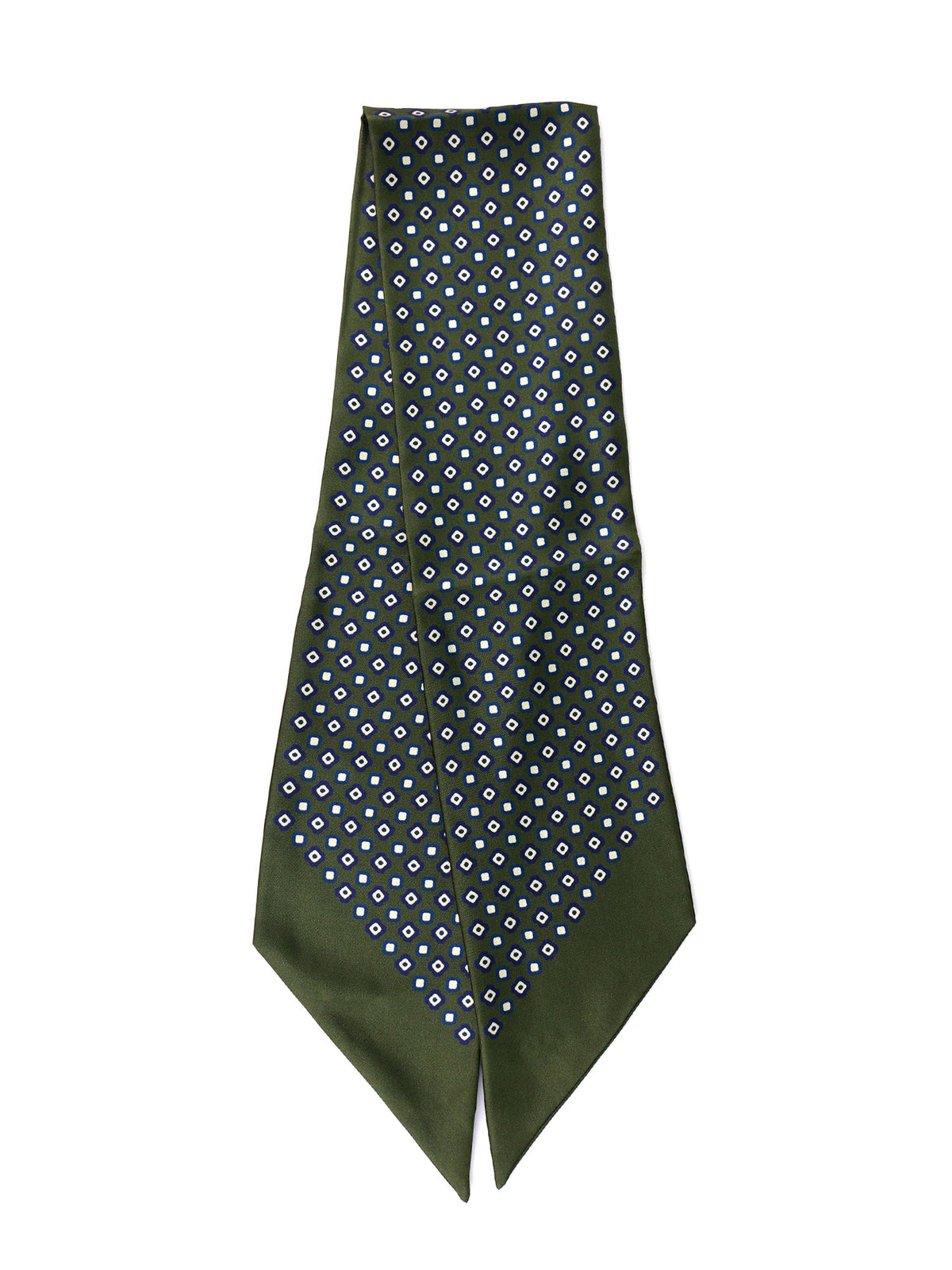 Caren green silk twill twilly