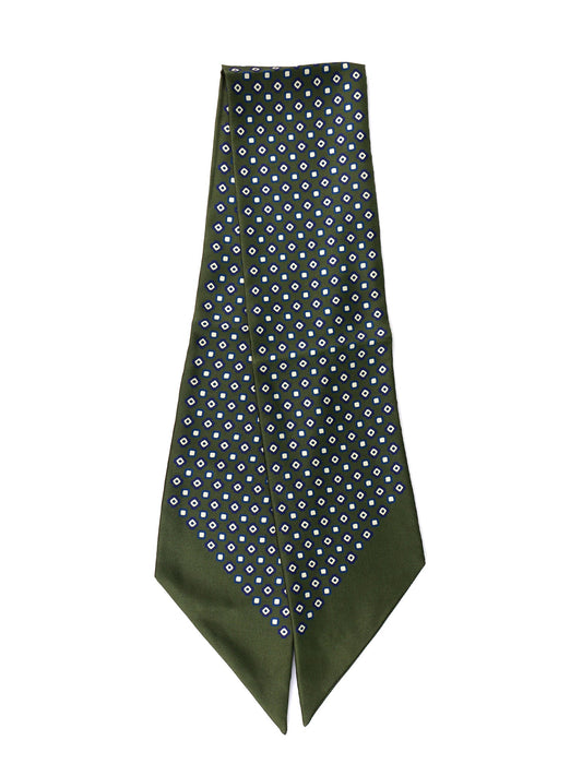 Caren green silk twill twilly