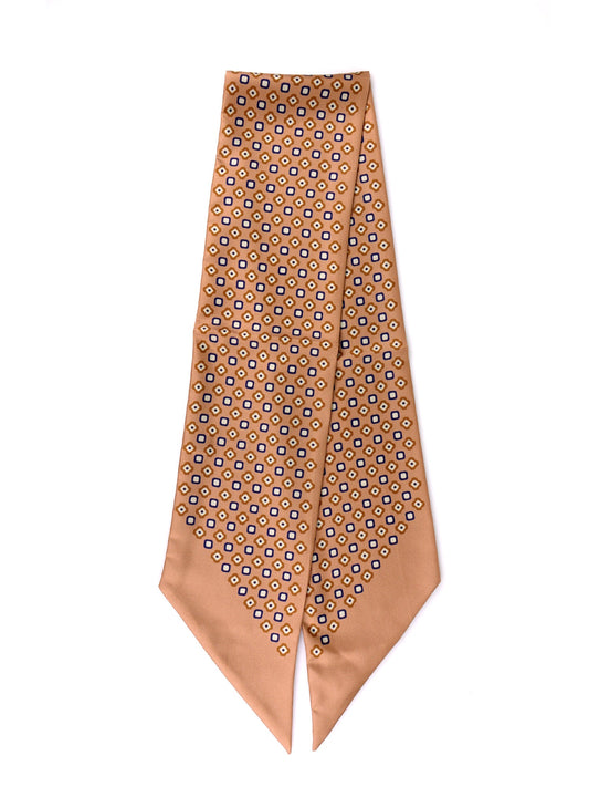 Caren light brown silk twill twilly
