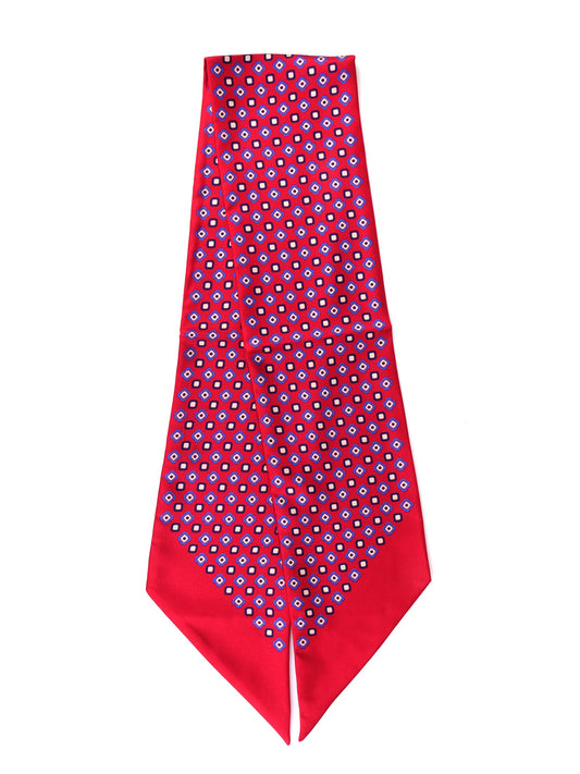 Red silk twill Caren twilly