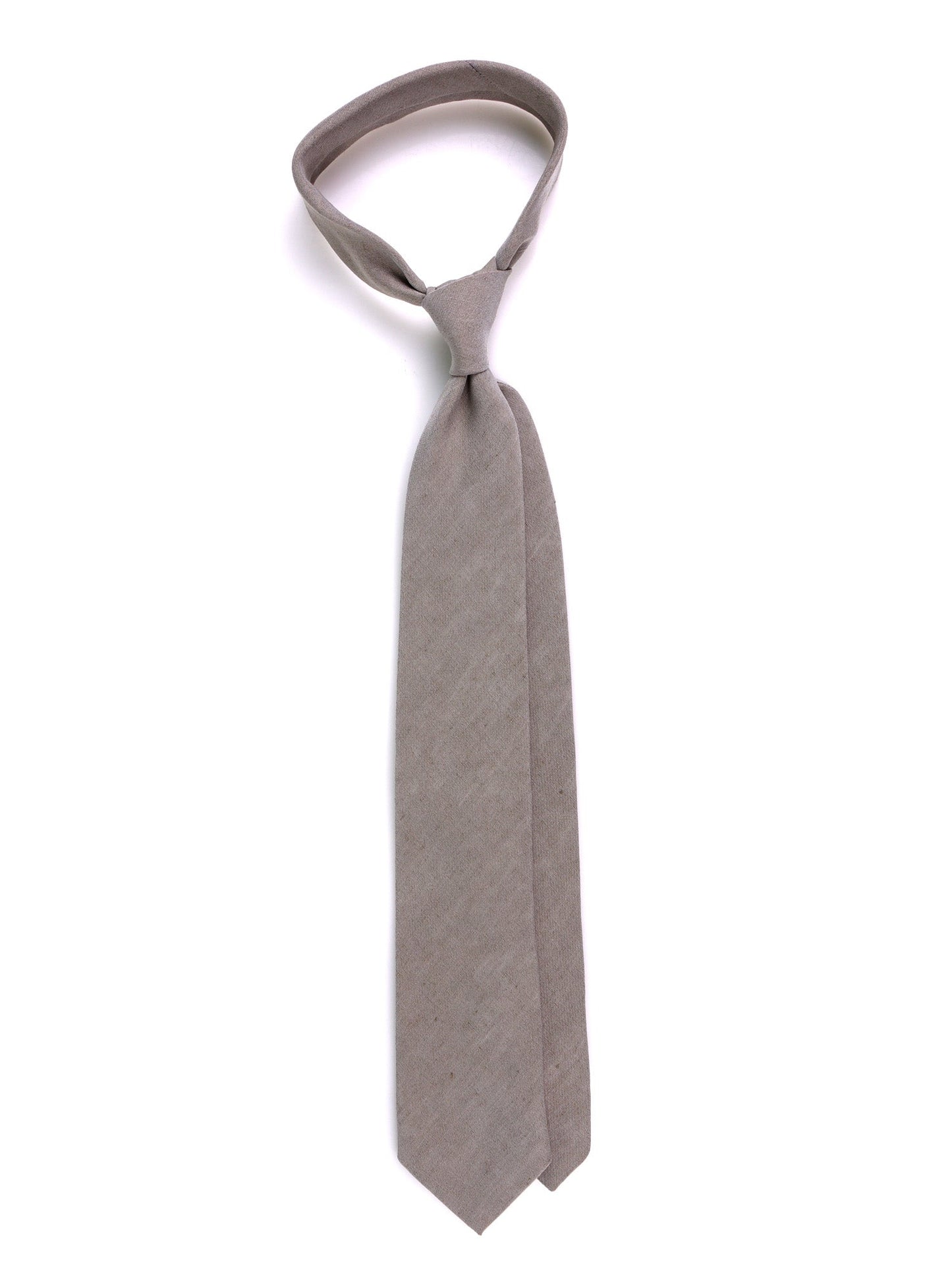 3-fold CARTIE silk\linen tie grey