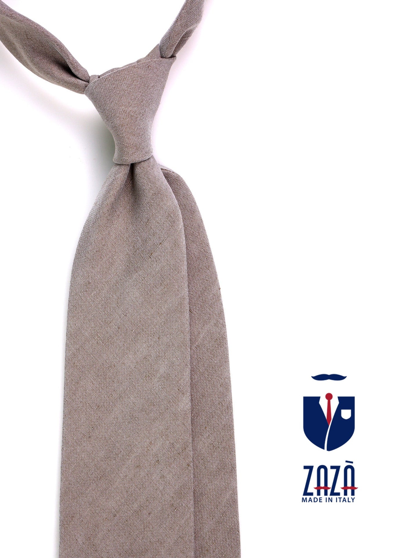 3-fold CARTIE silk\linen tie grey
