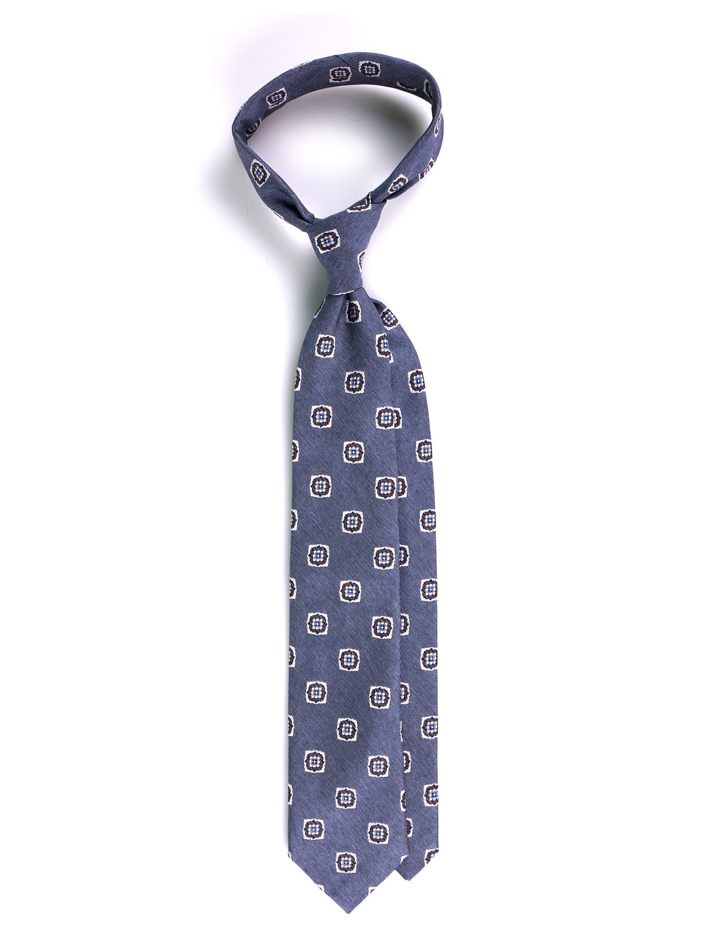 CASE 3-fold tie in Blue jacquard silk