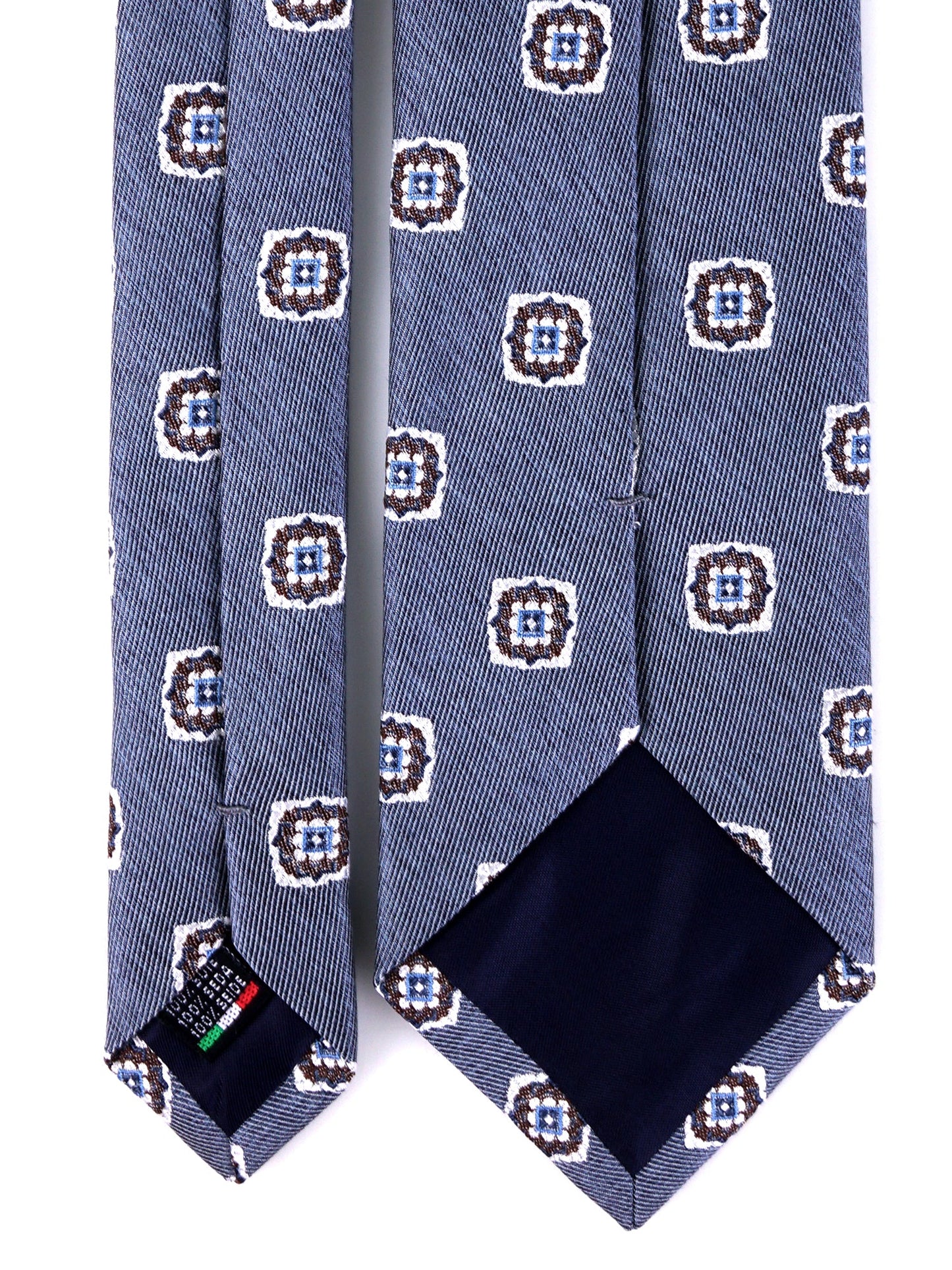 CASE 3-fold tie in Blue jacquard silk