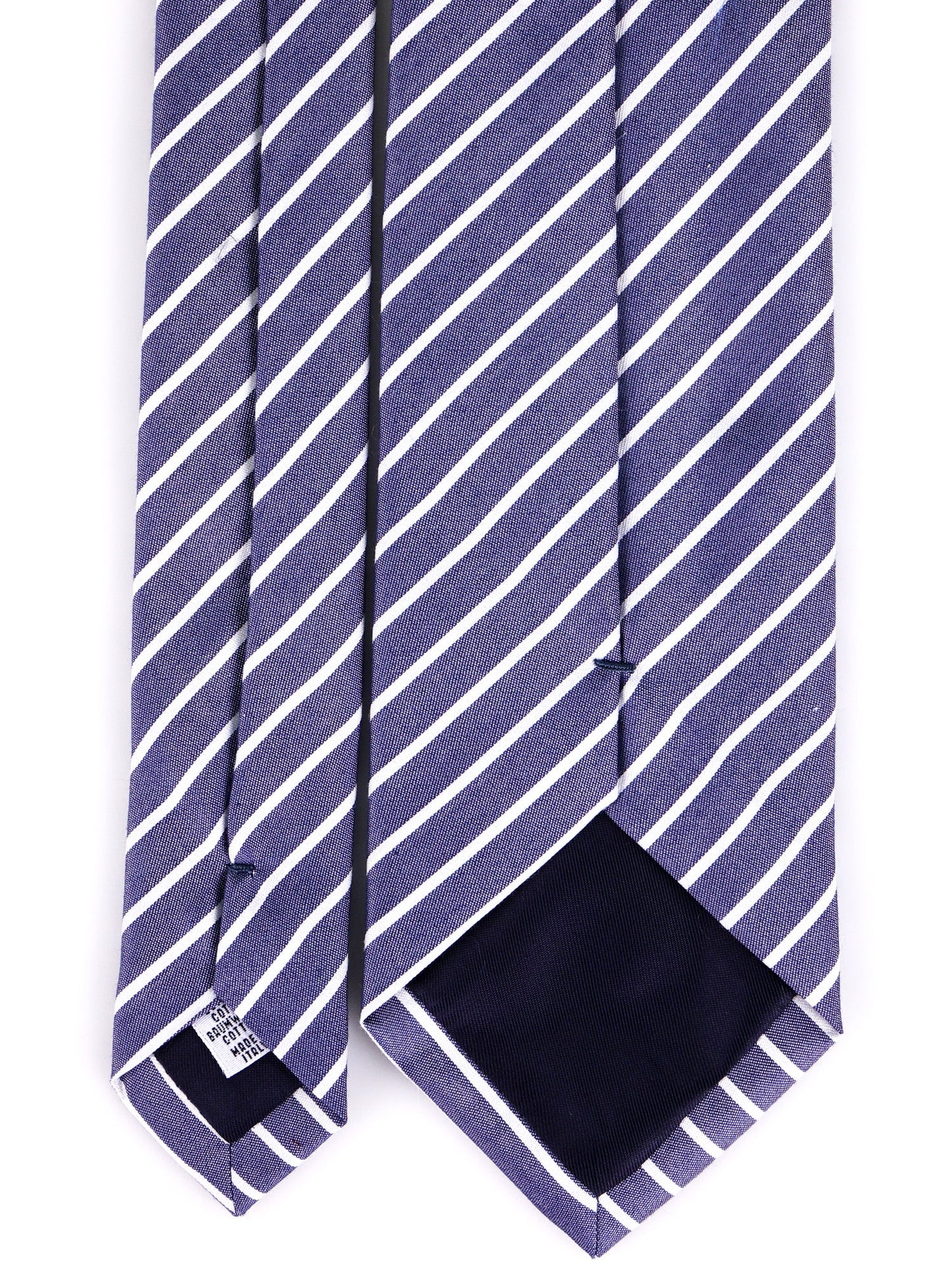 CENERE 3-fold silk cotton tie Blue