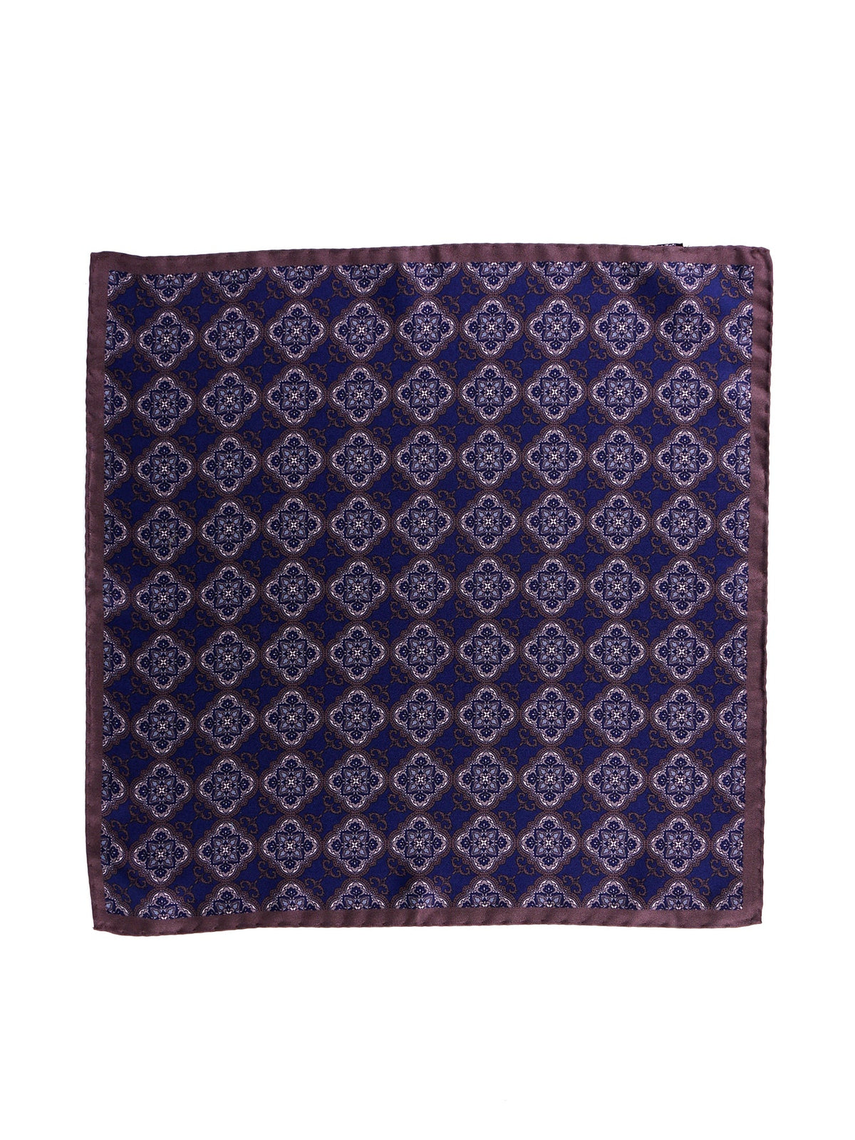 CERAMI blue printed silk pocket square