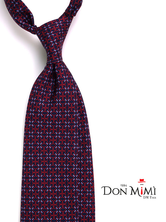 CHARI blue 3-fold printed silk tie