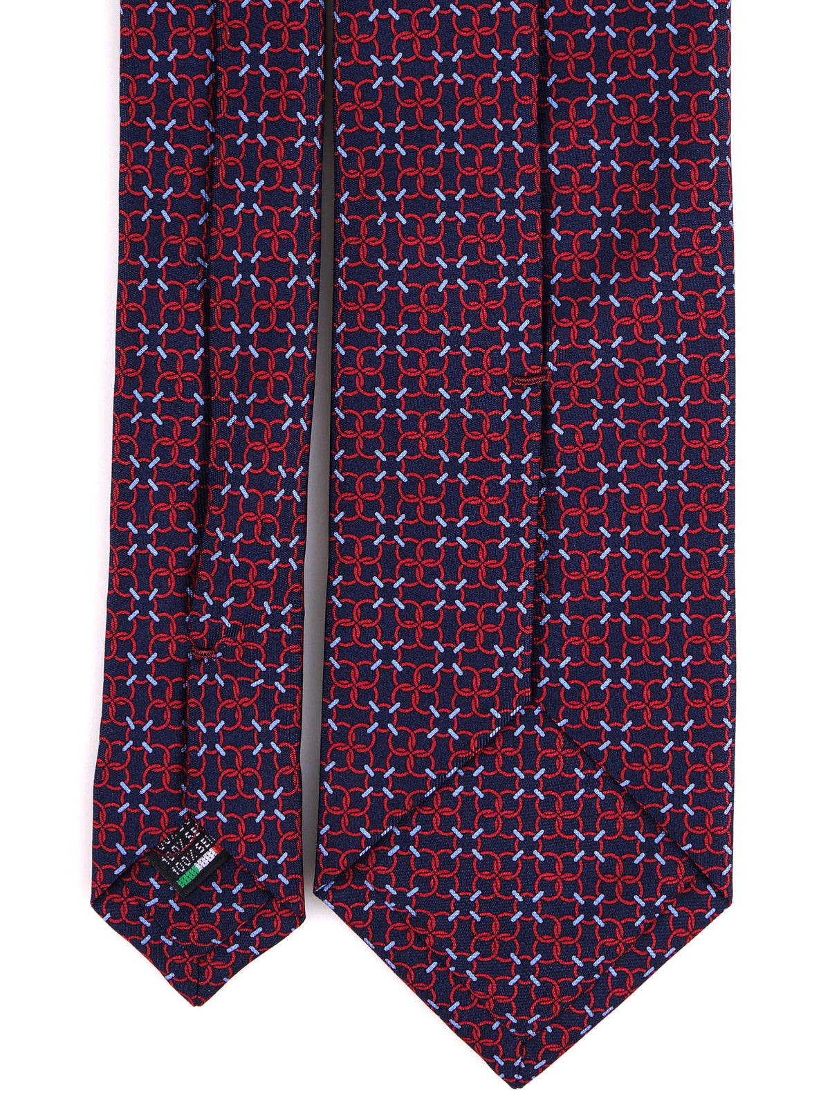 CHARI blue 3-fold printed silk tie